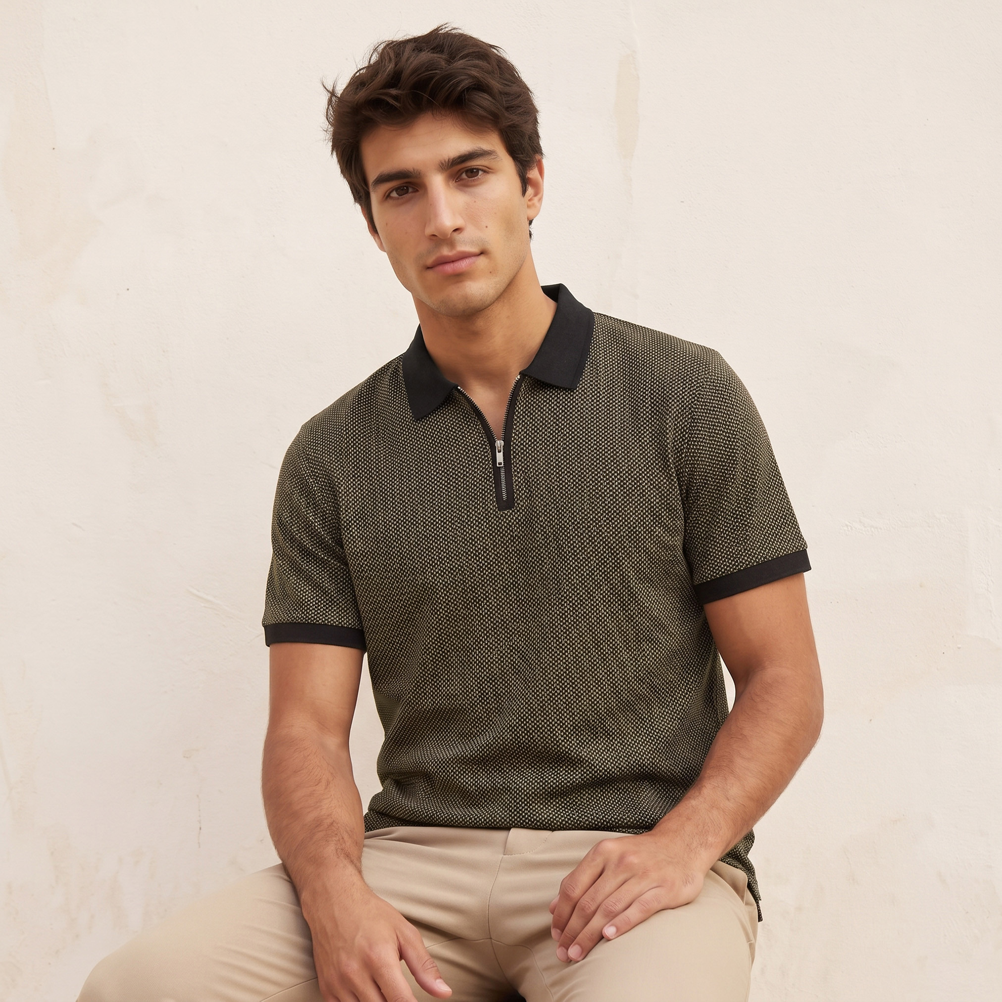 تيشيرت بولو بطبعات هندسية وأكمام قصيرة من سبلاش سمارت-men-clothing-tshirtsandpolos-polos-image-1