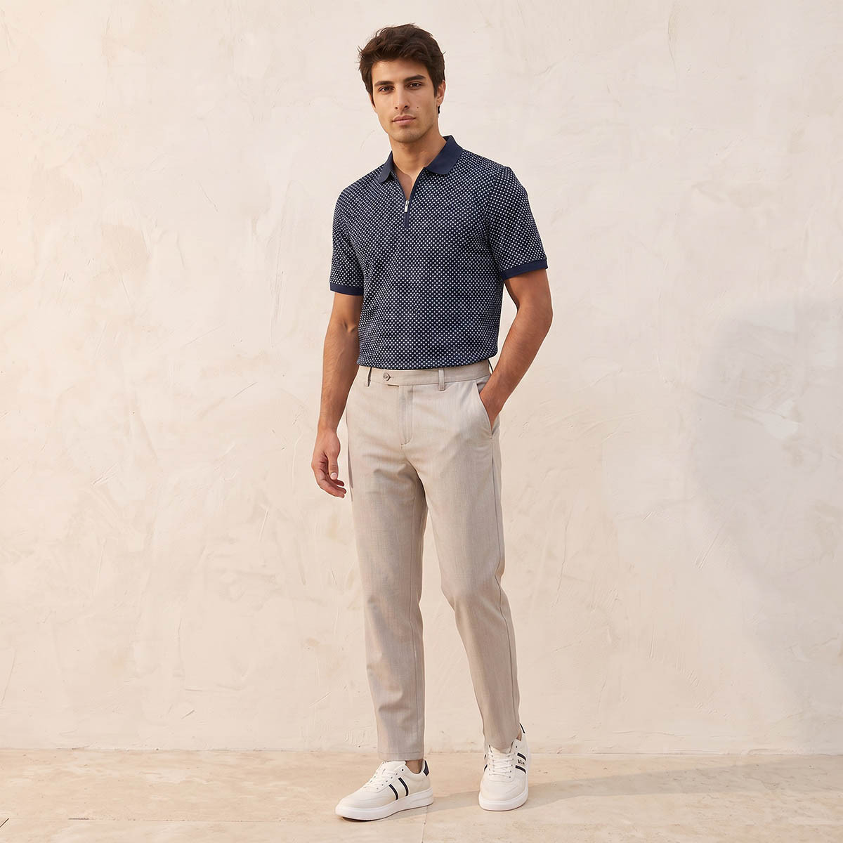 Splash Smart Short Sleeves Geometric Print Polo T-shirt-men-clothing-tshirtsandpolos-polos-image-3