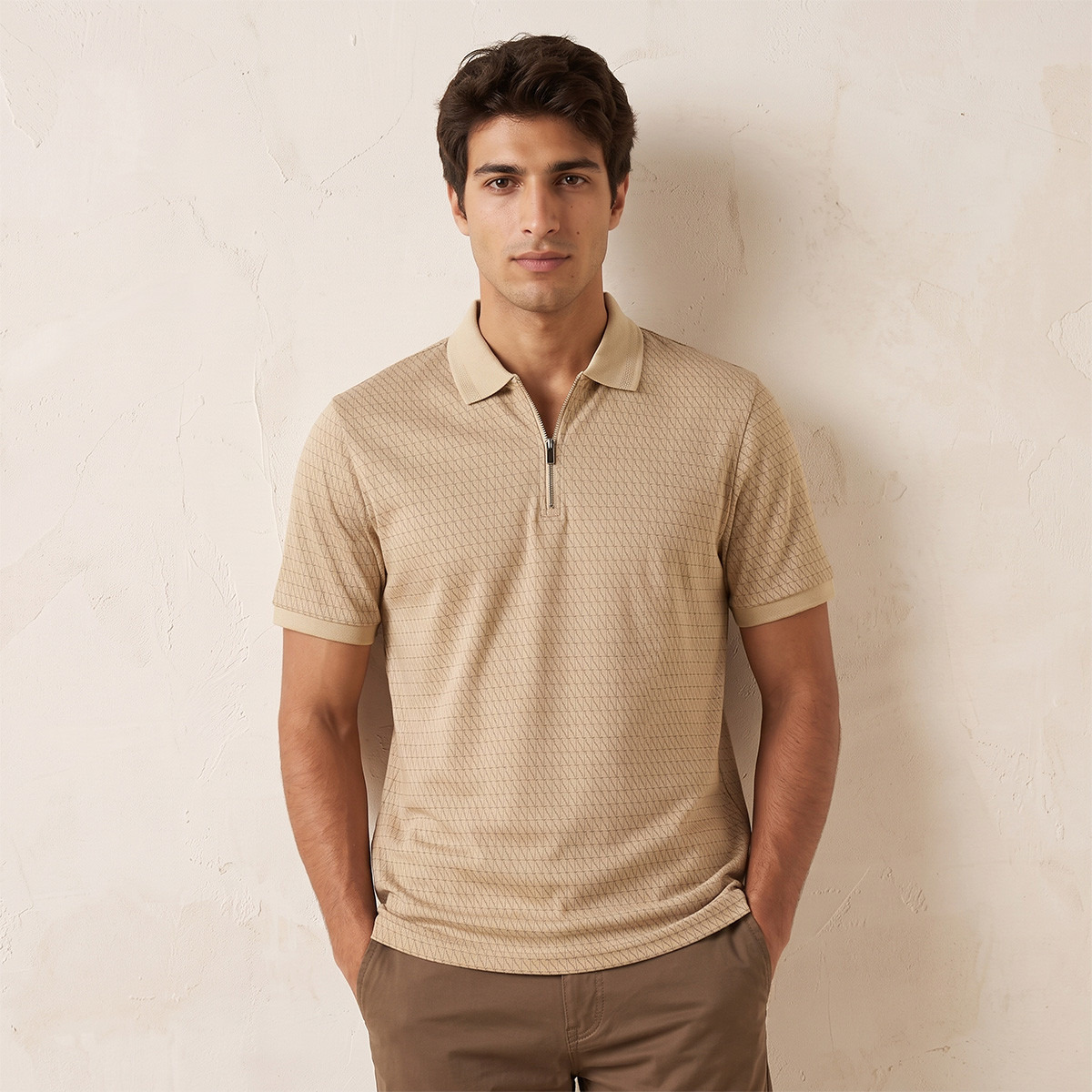Splash Smart Short Sleeves Geometric Print Polo T-shirt-men-clothing-tshirtsandpolos-polos-image-1