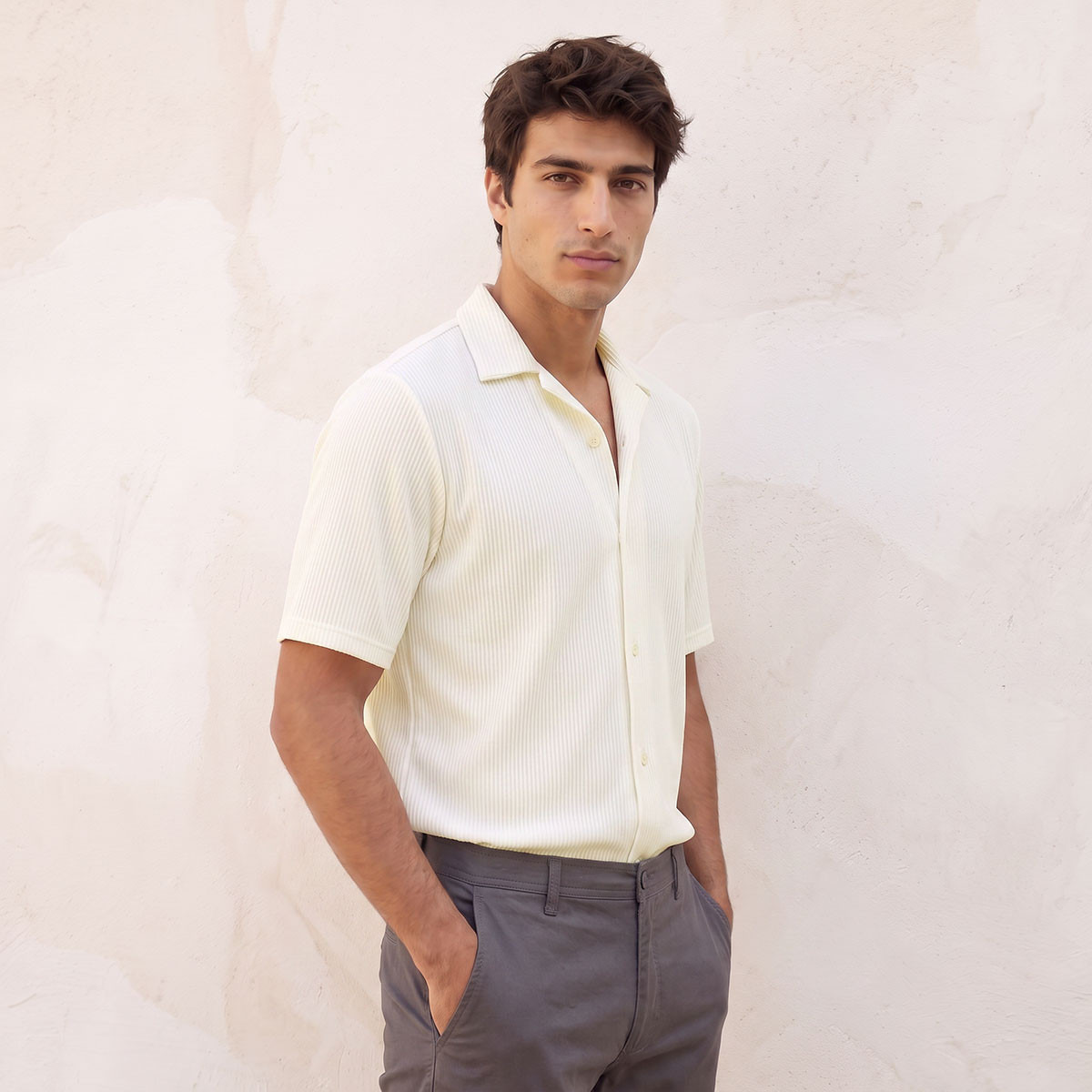 Splash Smart Textured Short Sleeves Shirt-men-clothing-shirts-image-1