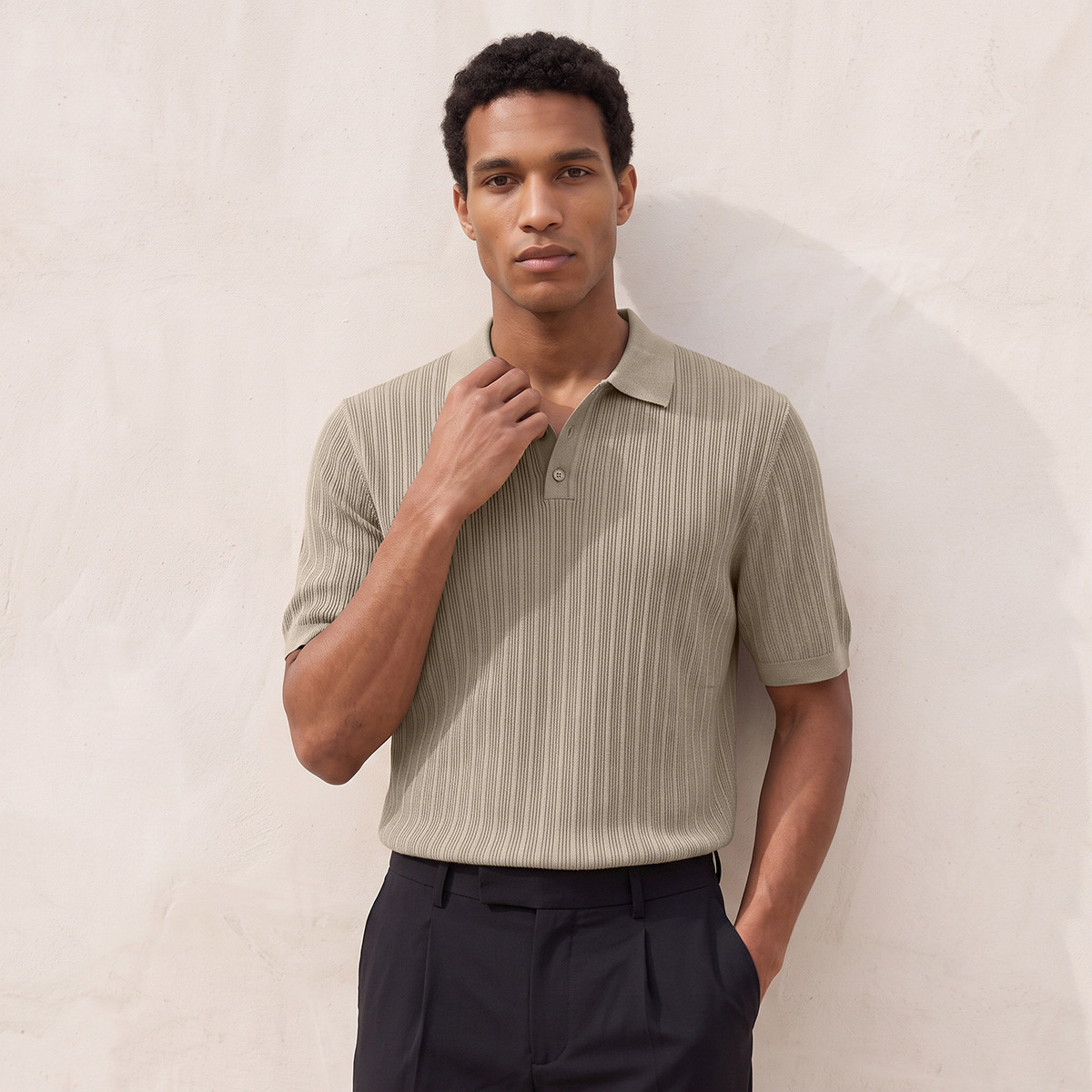 Splash Smart Polo T-shirt with Ribbed Texture-men-clothing-tshirtsandpolos-polos-image-1