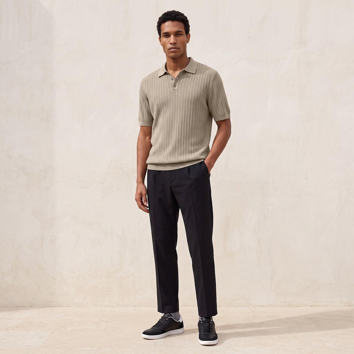 Splash Smart Polo T-shirt with Ribbed Texture-men-clothing-tshirtsandpolos-polos-image-2