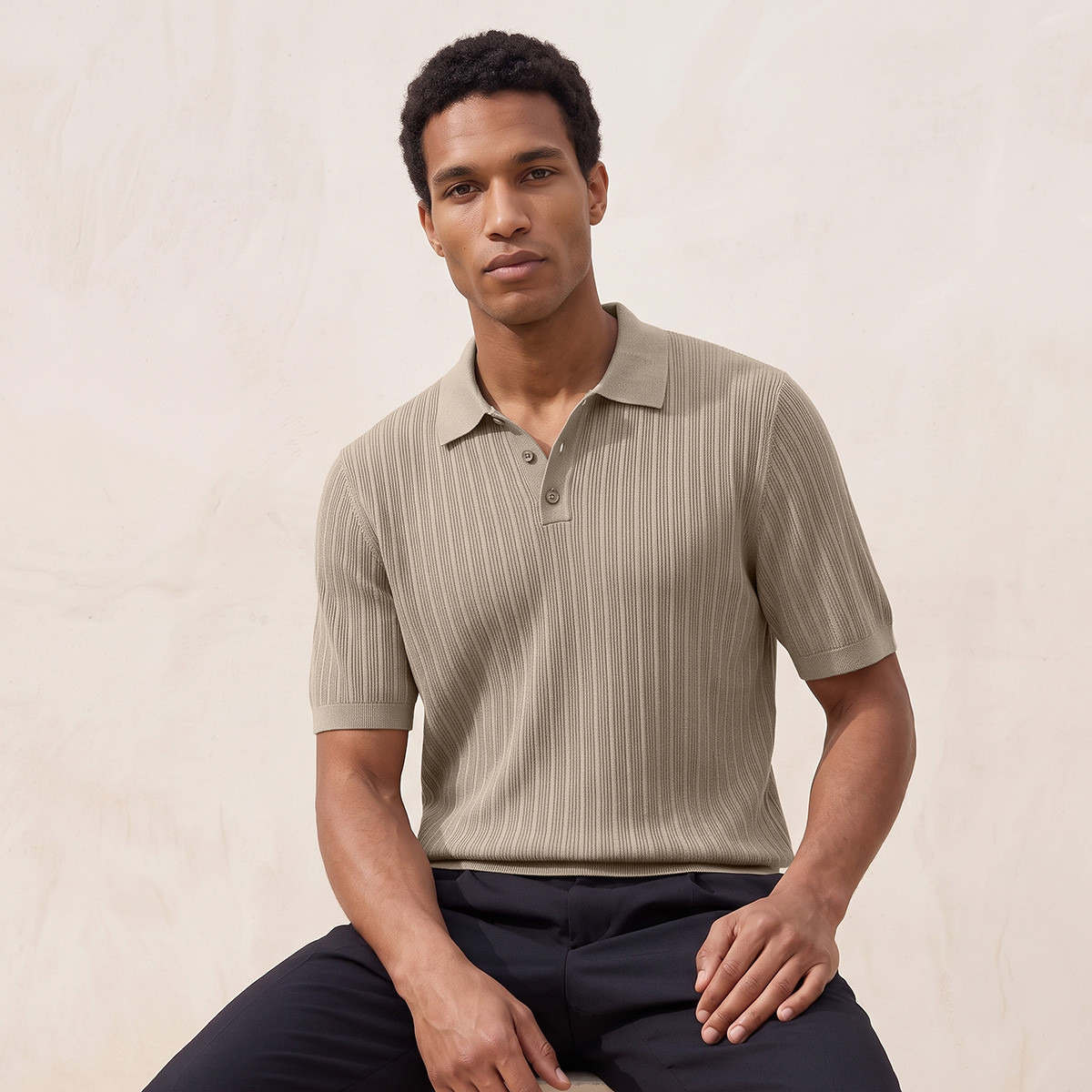 Splash Smart Polo T-shirt with Ribbed Texture-men-clothing-tshirtsandpolos-polos-image-5