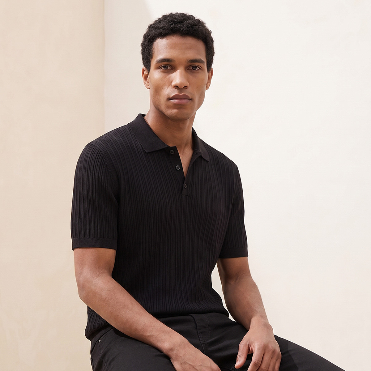 Splash Smart Polo T-shirt with Ribbed Texture-men-clothing-tshirtsandpolos-polos-image-1