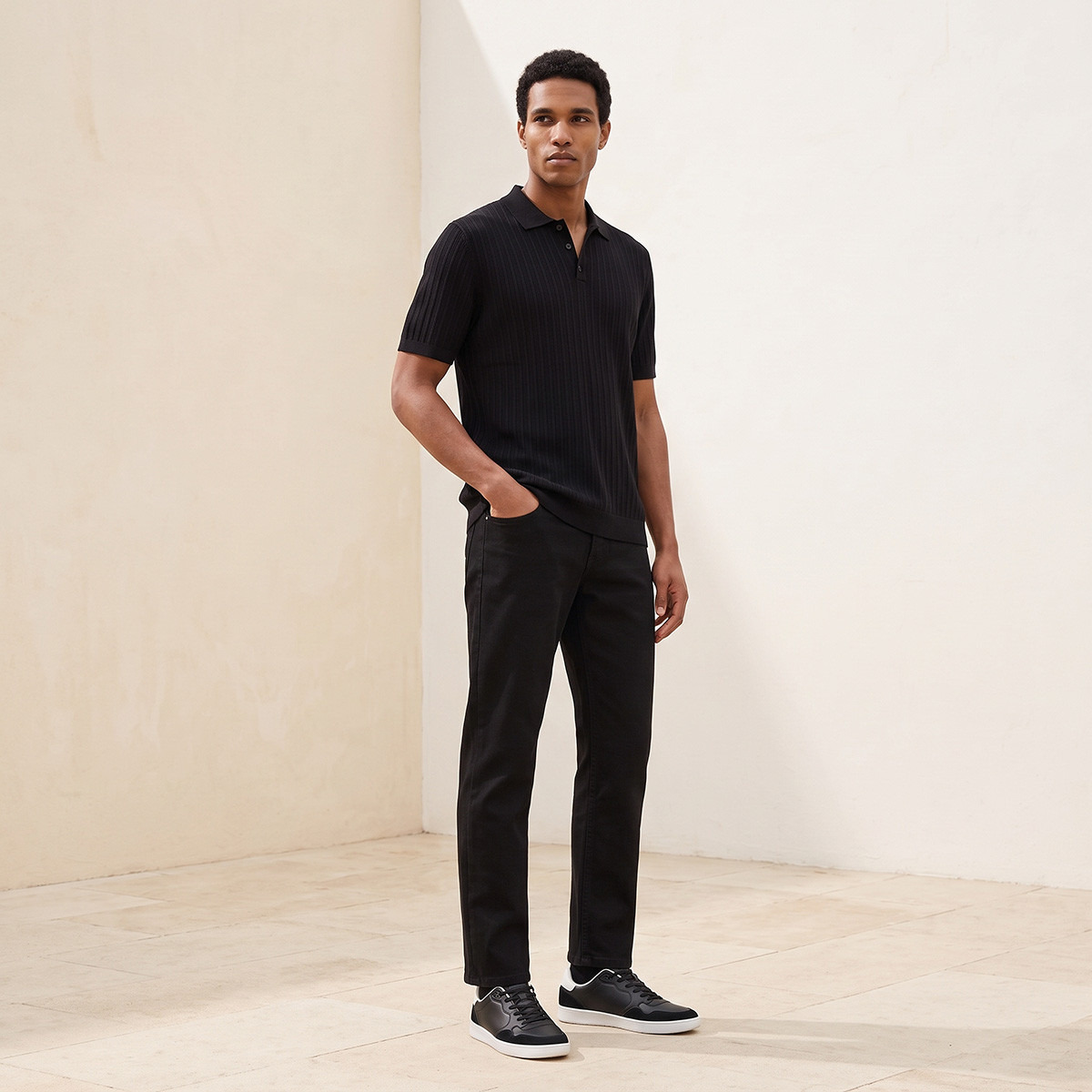 Splash Smart Polo T-shirt with Ribbed Texture-men-clothing-tshirtsandpolos-polos-image-2