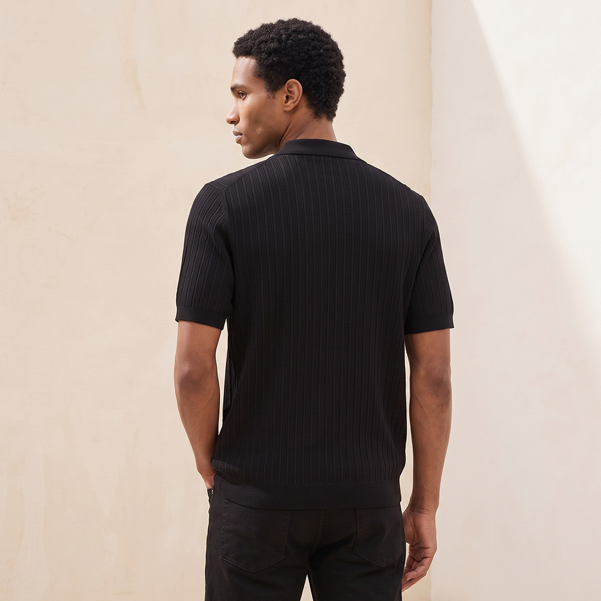Splash Smart Polo T-shirt with Ribbed Texture-men-clothing-tshirtsandpolos-polos-image-3