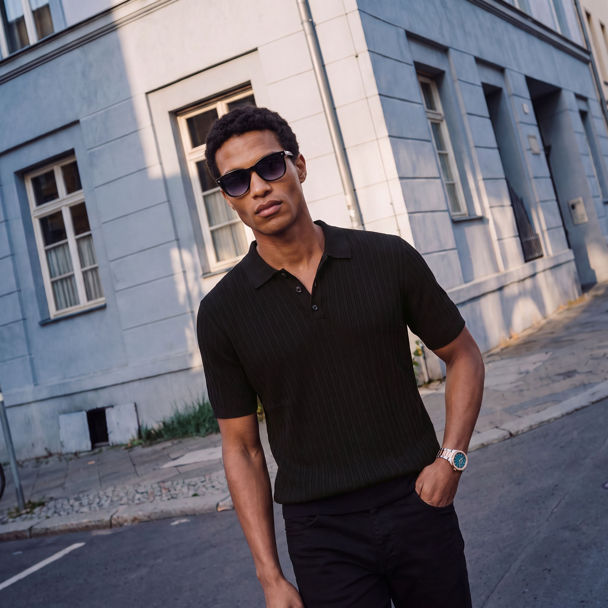 تيشيرت بولو بتصميم مضلع بارز من سبلاش سمارت-men-clothing-tshirtsandpolos-polos-image-1