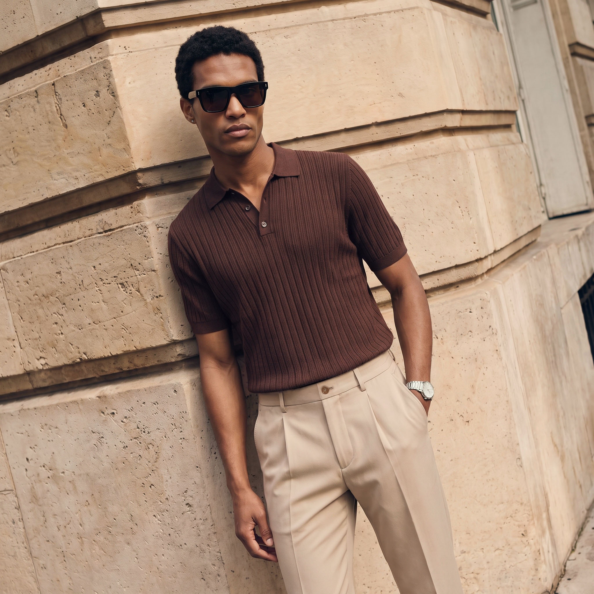 تيشيرت بولو بتصميم مضلع بارز من سبلاش سمارت-men-clothing-tshirtsandpolos-polos-image-1