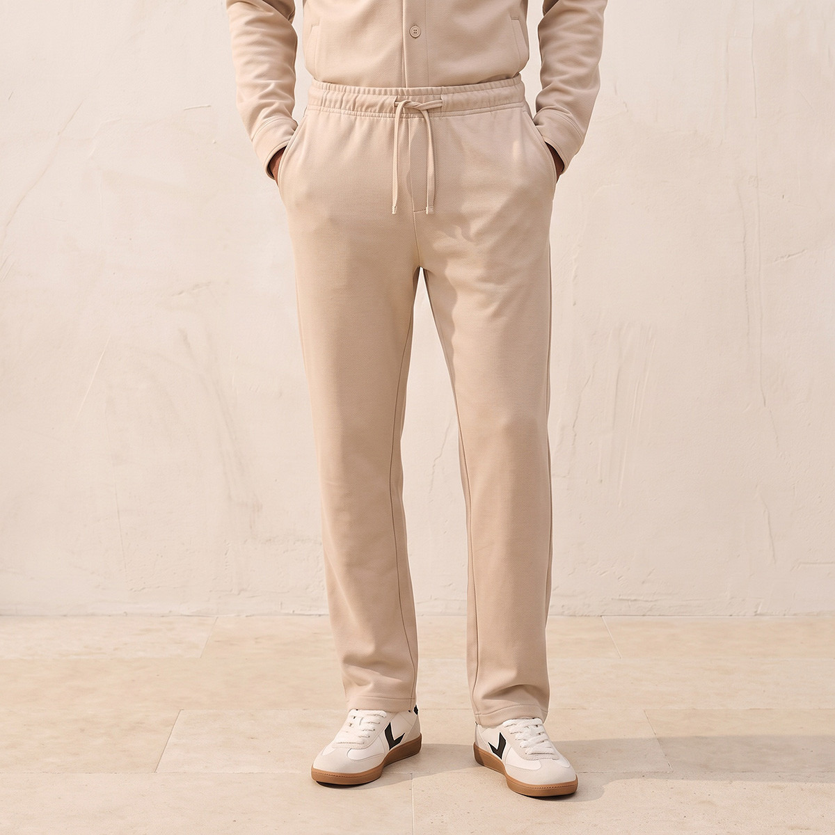 Splash Smart Drawstring Waist Trousers-men-clothing-bottoms-trousersandchinos-trousers-image-1