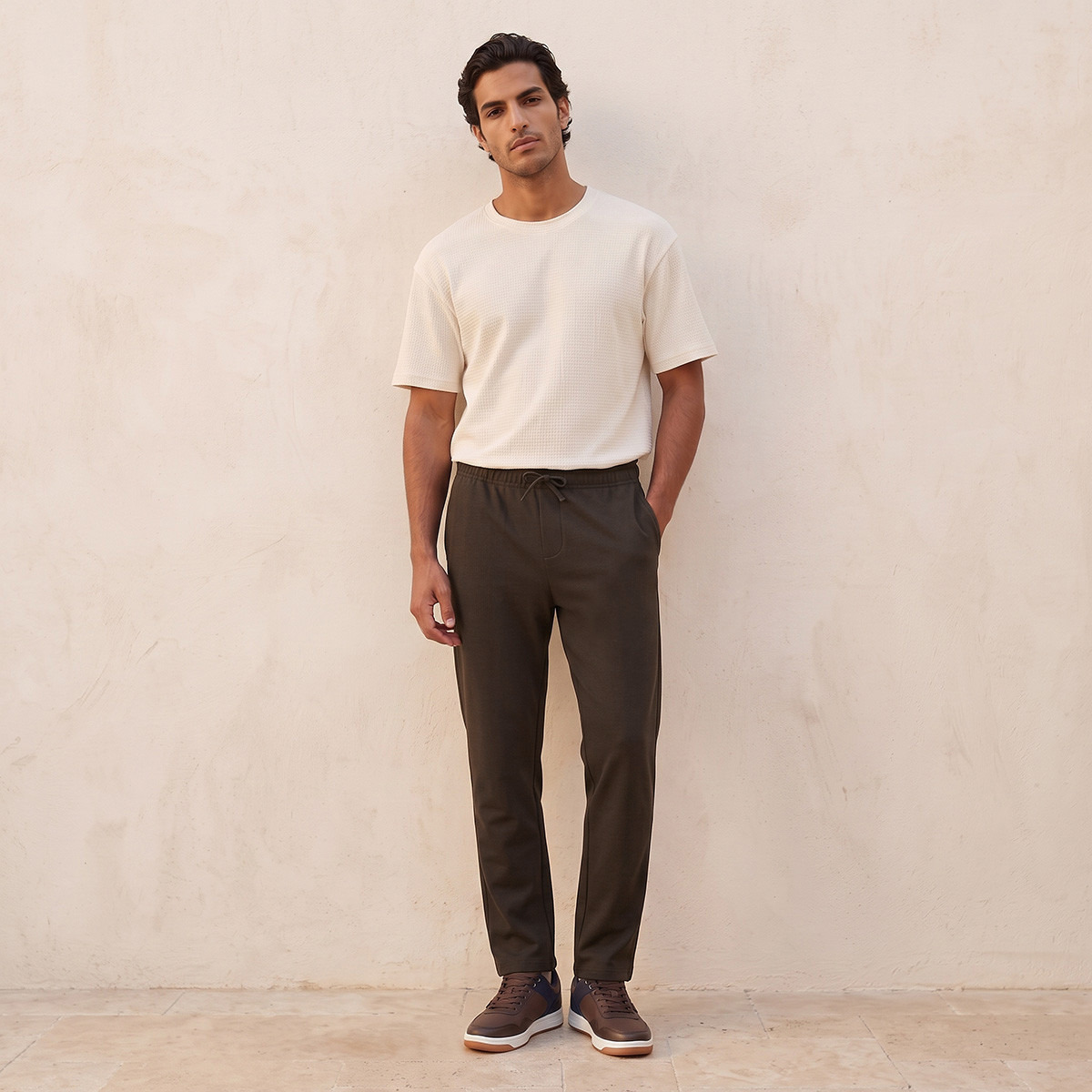 Splash Smart Regular Fit Drawstring Waist Trousers-men-clothing-bottoms-trousersandchinos-trousers-image-4