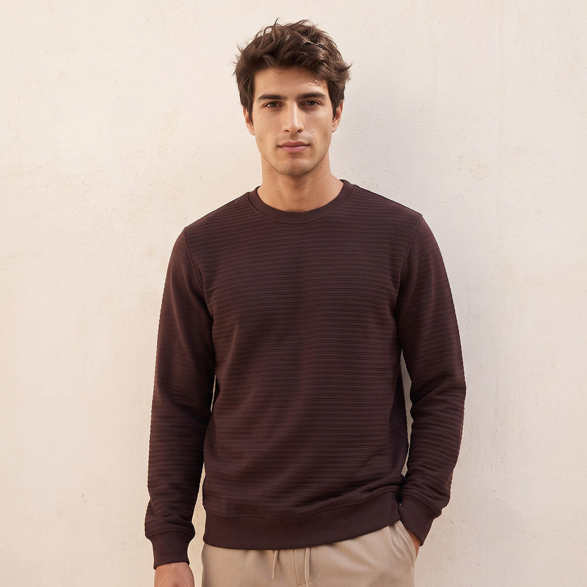 Splash Smart Textured Sweatshirt-men-winterwear-hoodiesandsweatshirts-image-1