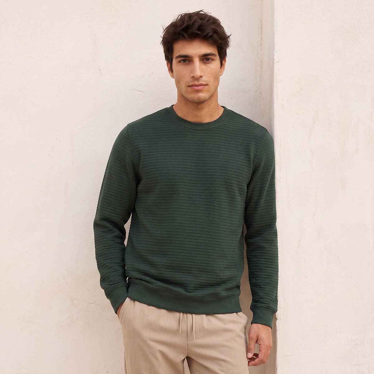 Splash Smart Textured Sweatshirt-men-winterwear-hoodiesandsweatshirts-image-1