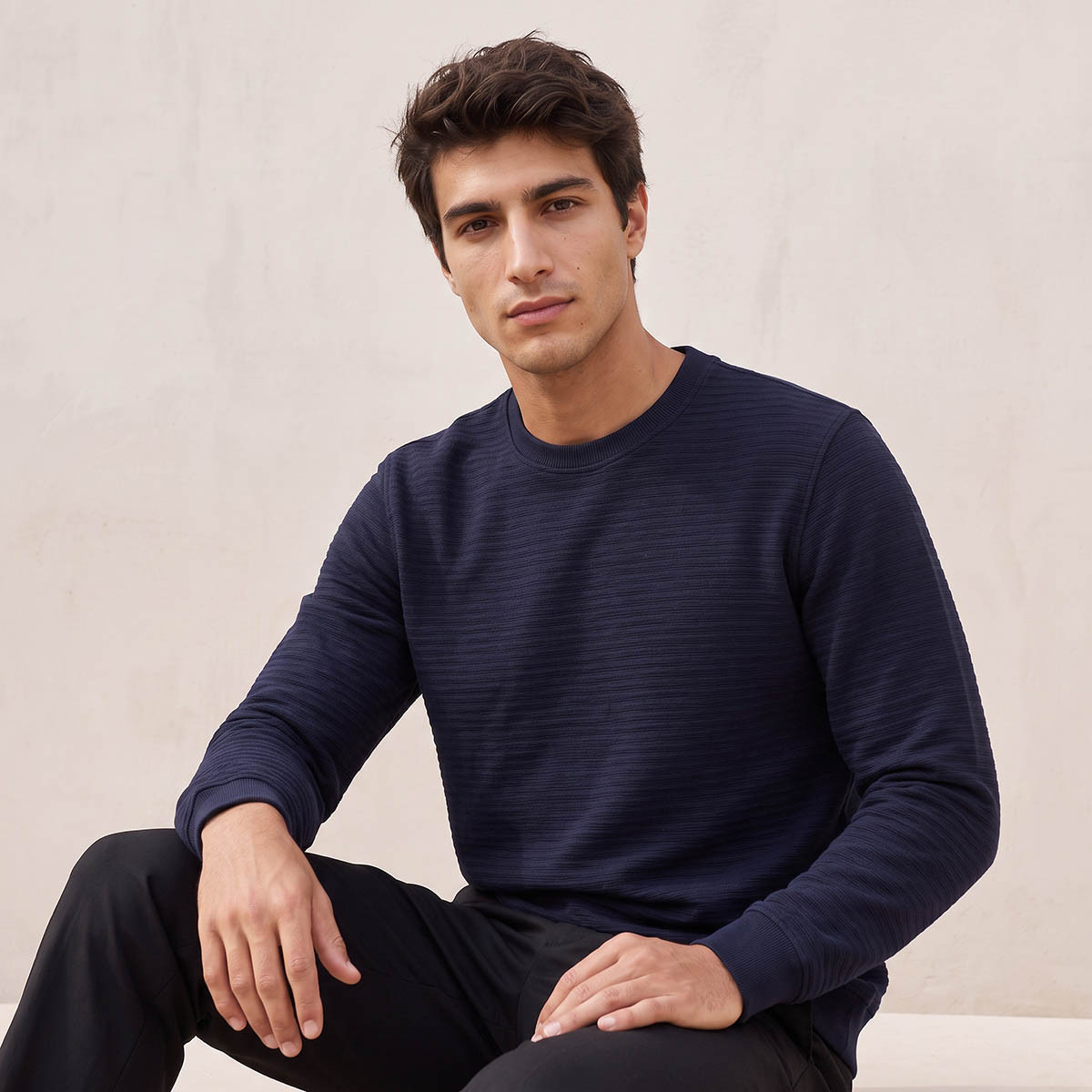 Splash Smart Textured Sweatshirt-men-winterwear-hoodiesandsweatshirts-image-1