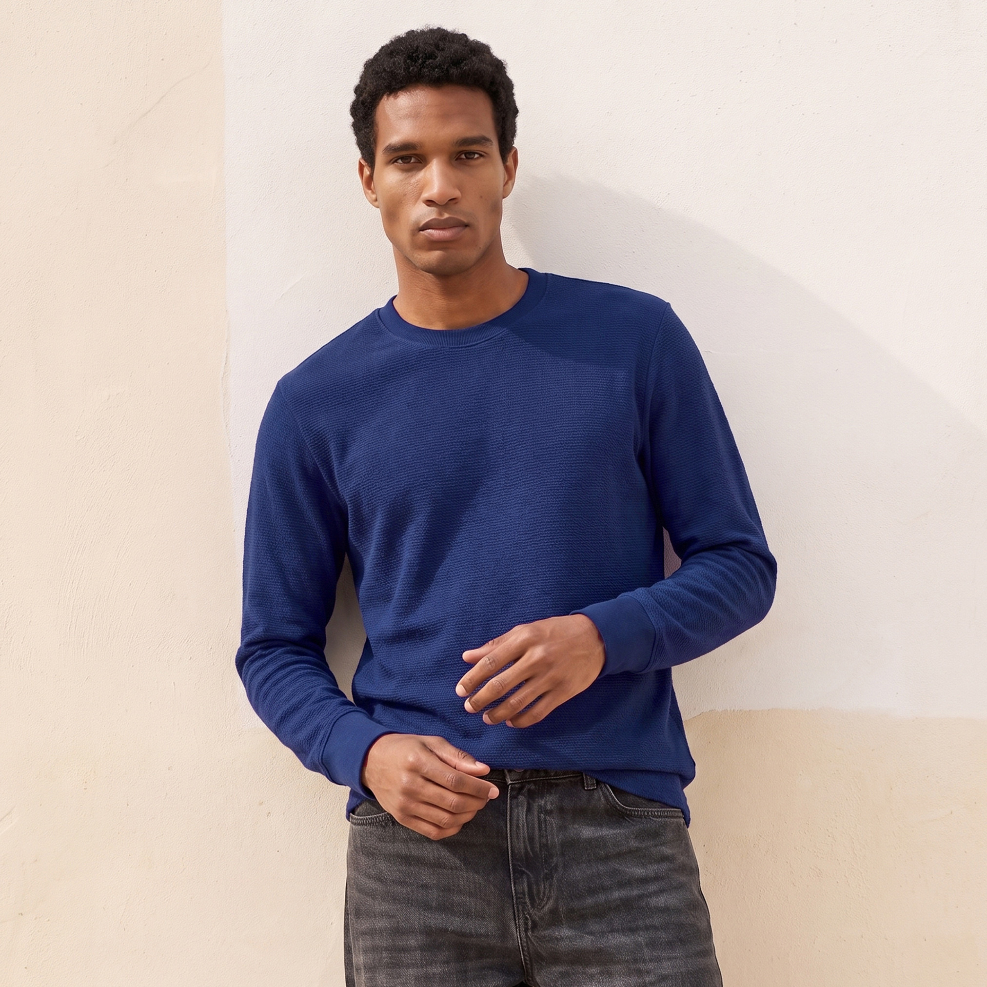 Splash Smart Textured Sweatshirt-men-winterwear-hoodiesandsweatshirts-image-1