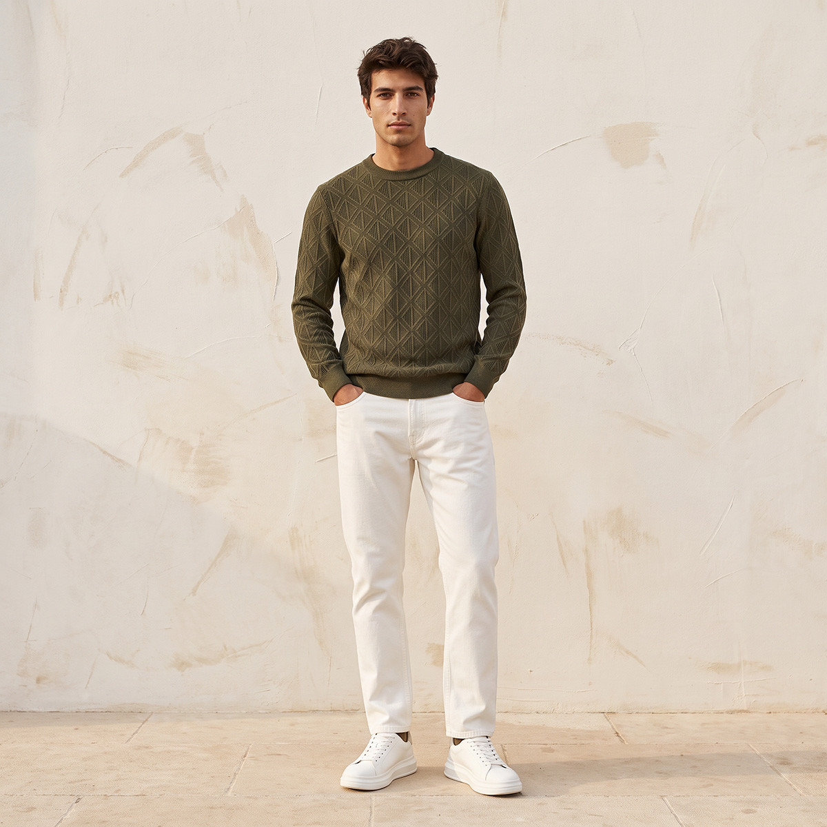 Splash Smart Diamond Knit Crew Neck Sweater-men-clothing-sweatersandpullovers-image-2