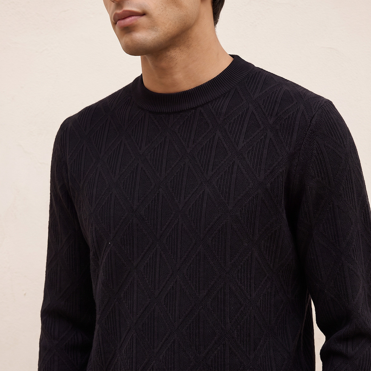 Splash Smart Diamond Knit Crew Neck Sweater-men-clothing-sweatersandpullovers-image-4