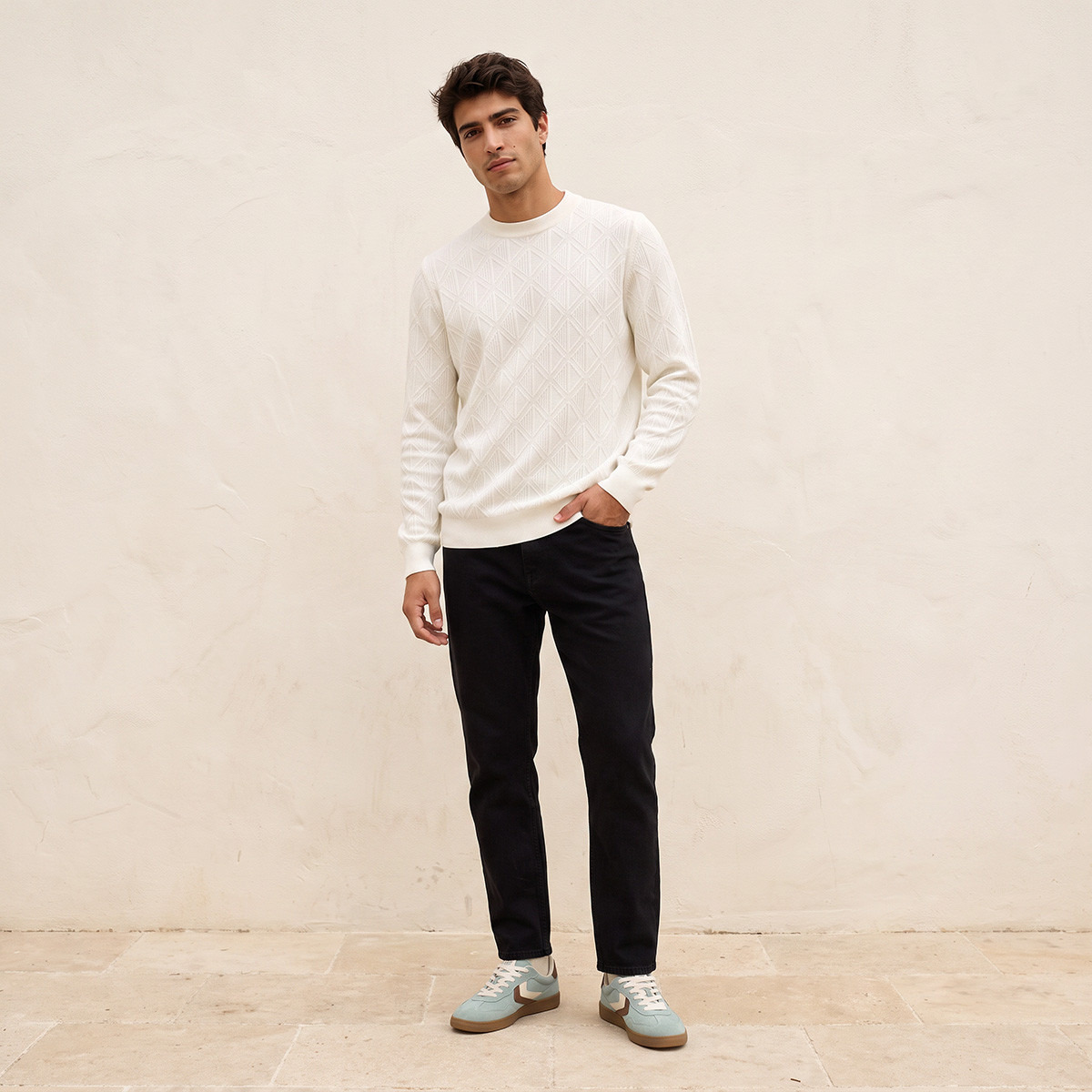 Splash Smart Diamond Knit Crew Neck Sweater-men-clothing-sweatersandpullovers-image-2