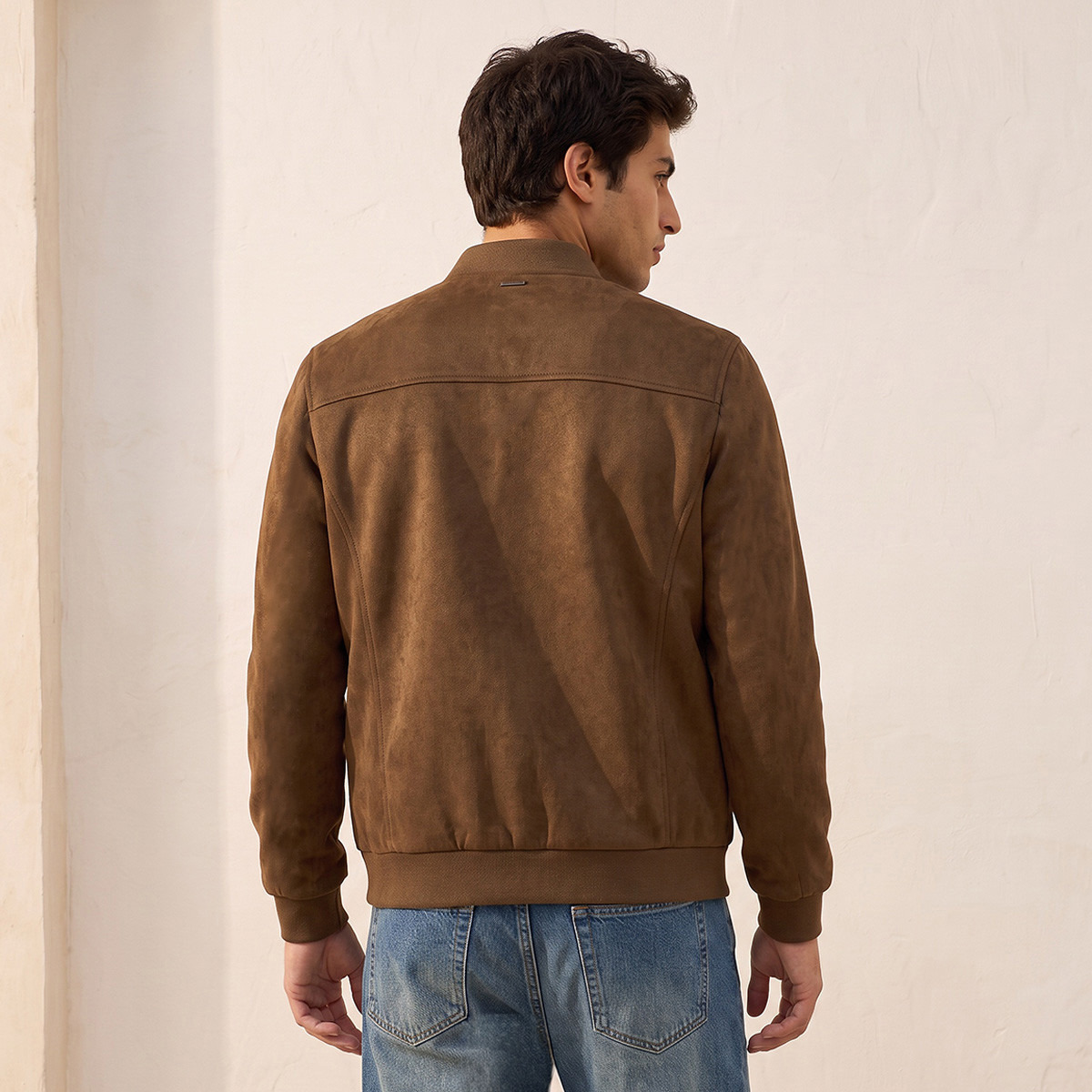 Splash Smart Suede Bomber Jacket with Zip Closure-men-clothing-jacketsandblazers-jackets-image-4
