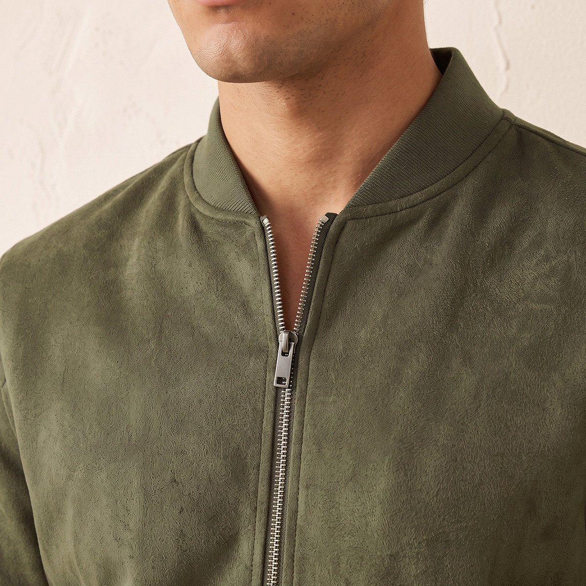 Splash Smart Suede Bomber Jacket with Zip Closure-men-clothing-jacketsandblazers-jackets-image-7
