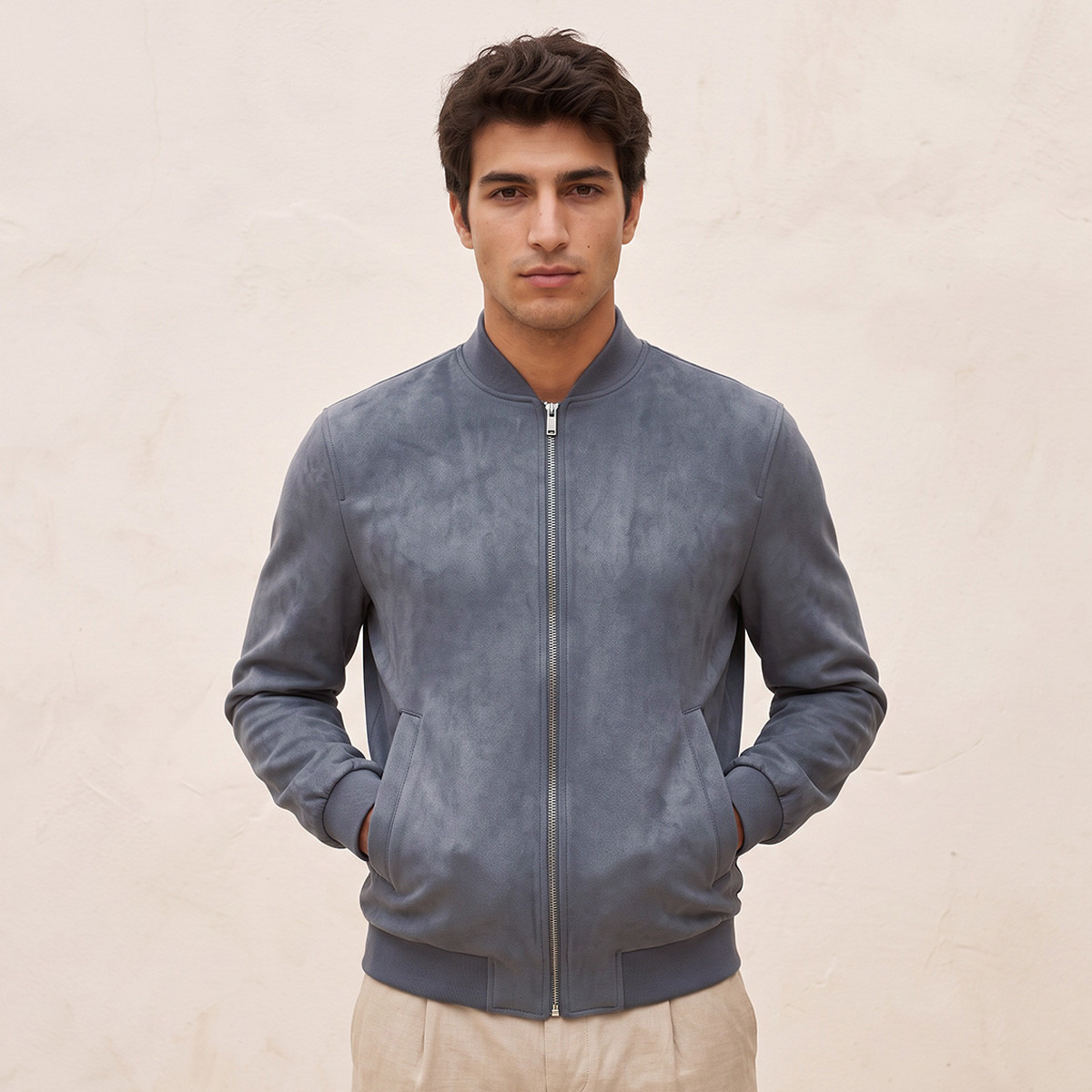 Splash Smart Suede Bomber Jacket with Zip Closure-men-clothing-jacketsandblazers-jackets-image-2