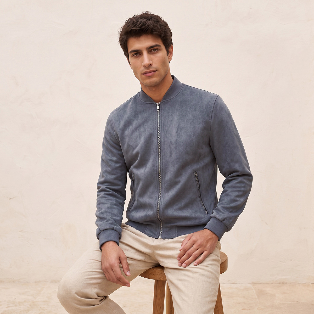 Splash Smart Suede Bomber Jacket with Zip Closure-men-clothing-jacketsandblazers-jackets-image-5
