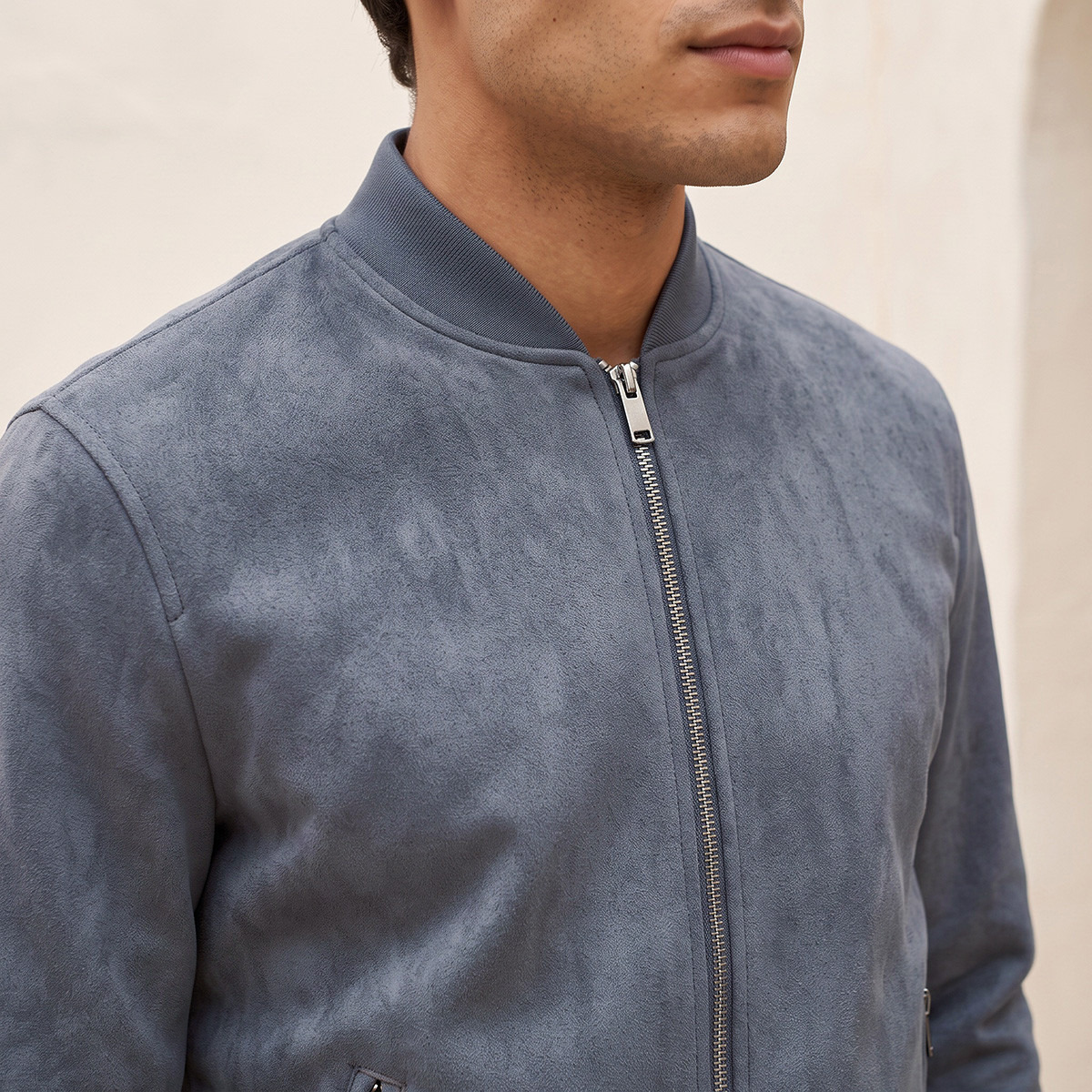 Splash Smart Suede Bomber Jacket with Zip Closure-men-clothing-jacketsandblazers-jackets-image-6