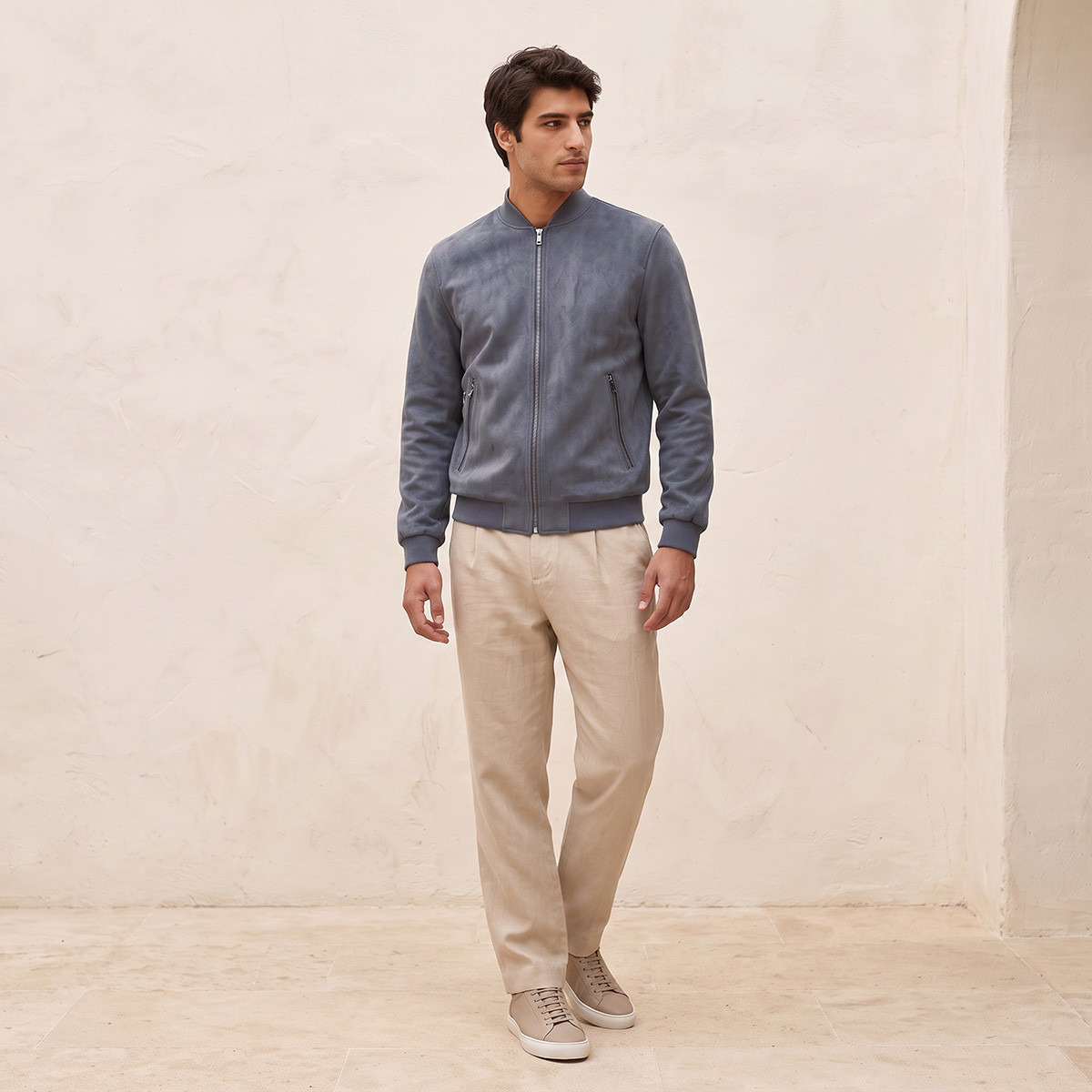 Splash Smart Suede Bomber Jacket with Zip Closure-men-clothing-jacketsandblazers-jackets-image-7