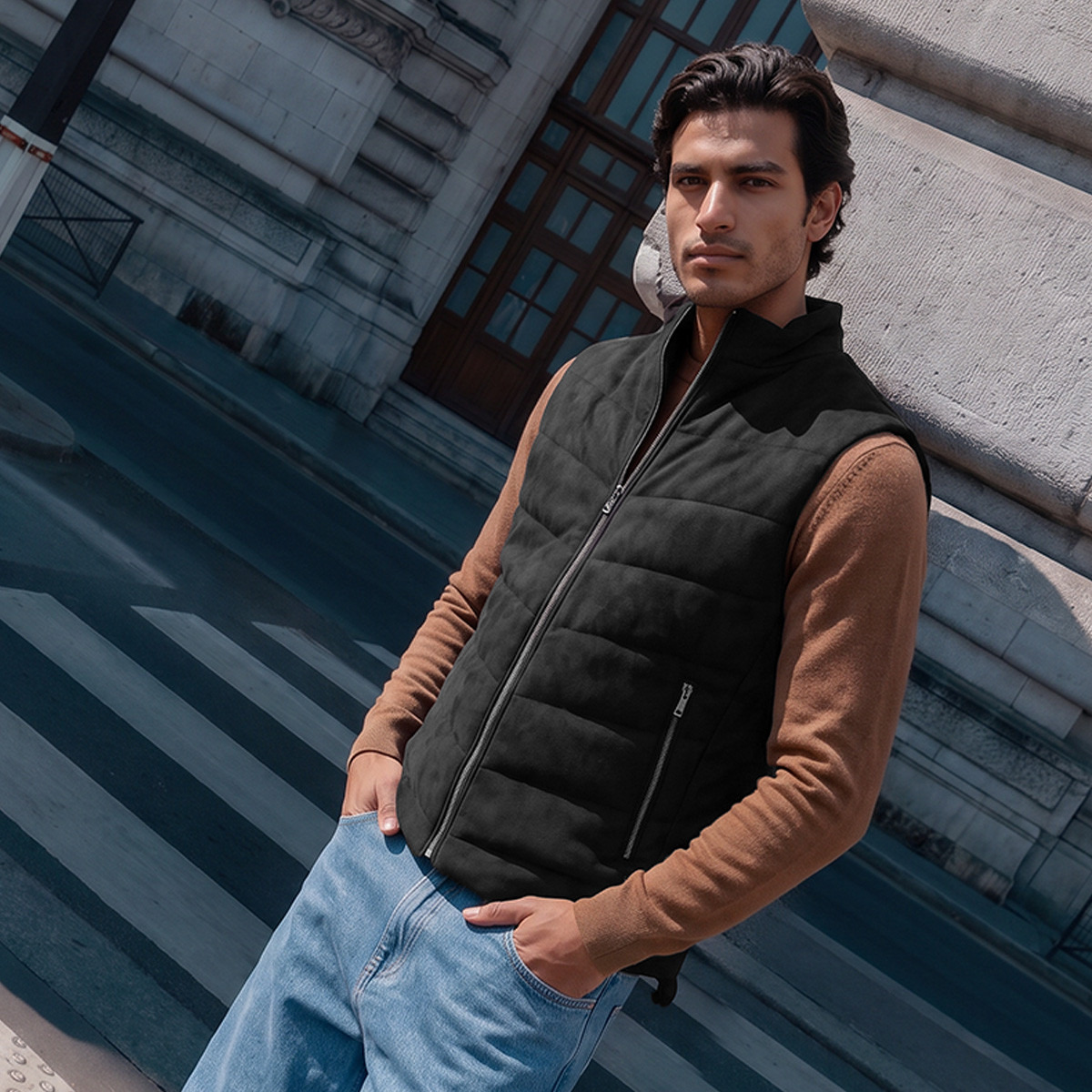 Splash Smart Quilted Sleeveless Jacket with Pockets-men-clothing-jacketsandblazers-jackets-image-1