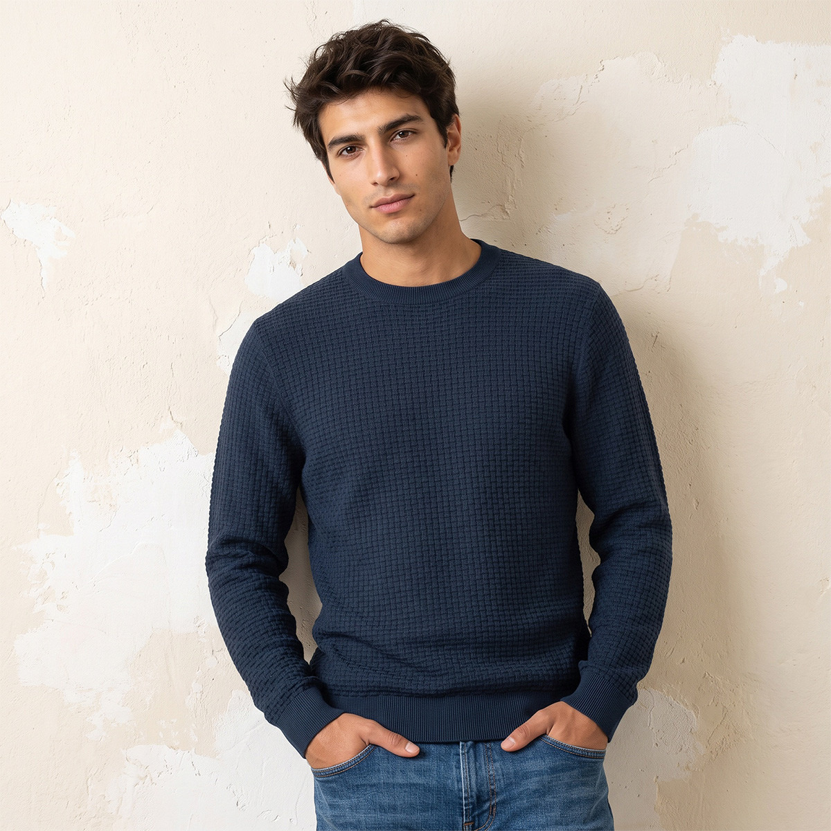 Splash Smart Crew Neck Textured Sweater-men-clothing-sweatersandpullovers-image-1