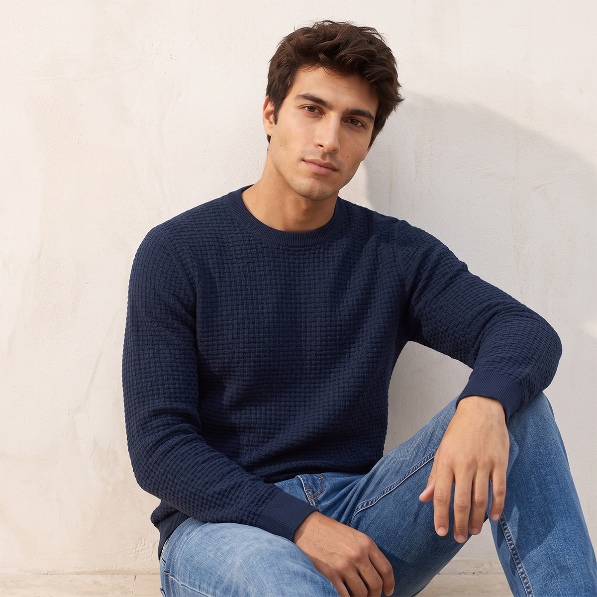Splash Smart Crew Neck Textured Sweater-men-clothing-sweatersandpullovers-image-4