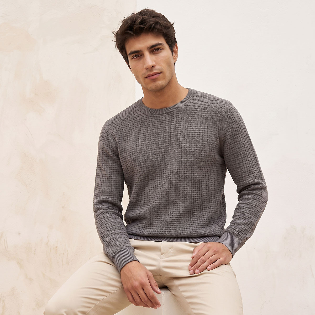Splash Smart Crew Neck Textured Sweater-men-clothing-sweatersandpullovers-image-1