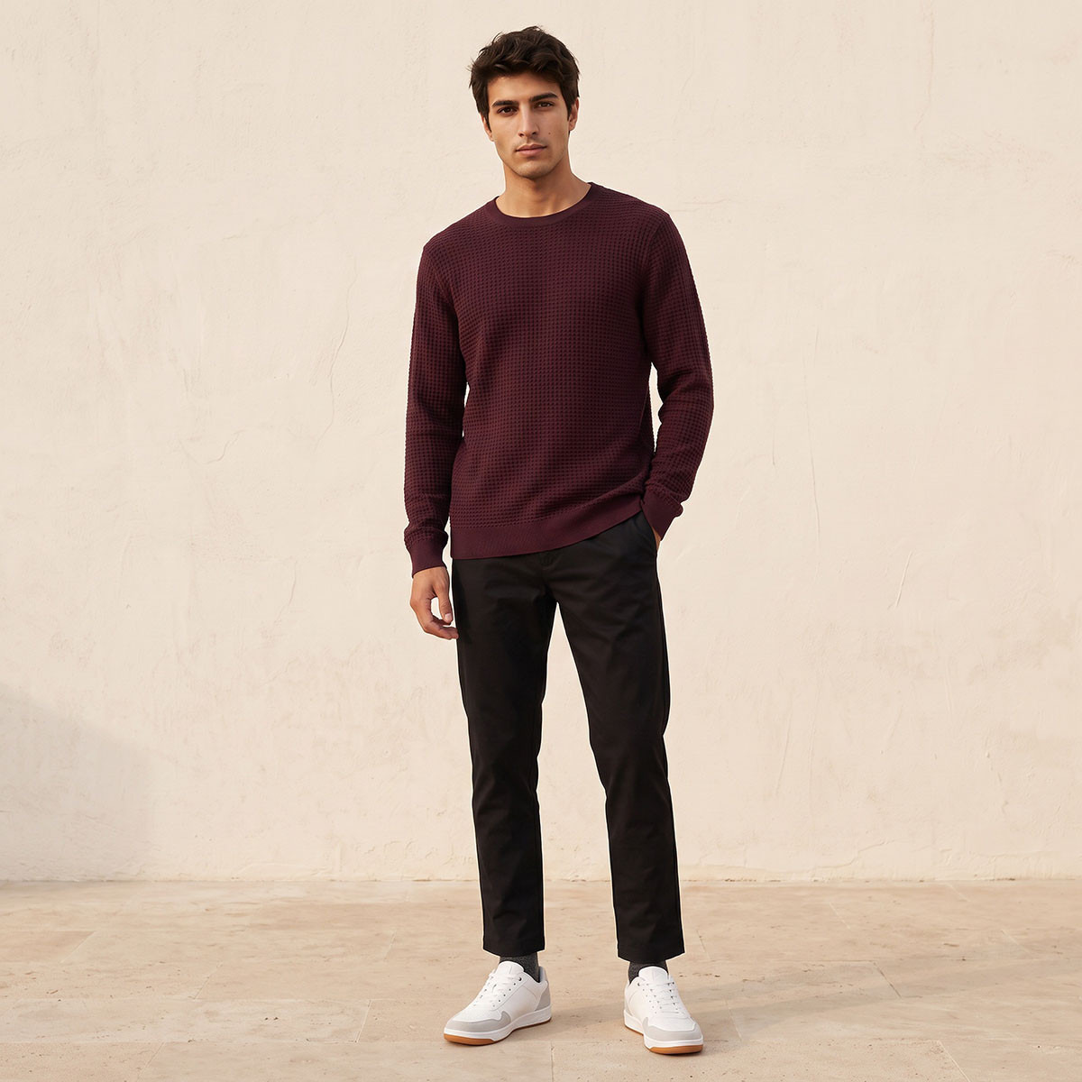 Splash Smart Crew Neck Textured Sweater-men-clothing-sweatersandpullovers-image-2