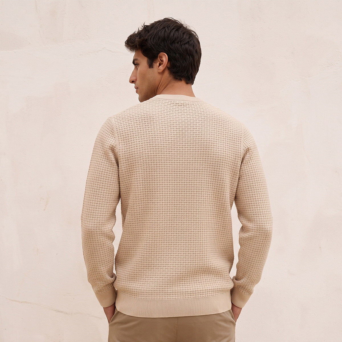 كنزة بارزة الملمس بياقة ضيقة من سبلاش سمارت-men-clothing-sweatersandpullovers-image-3