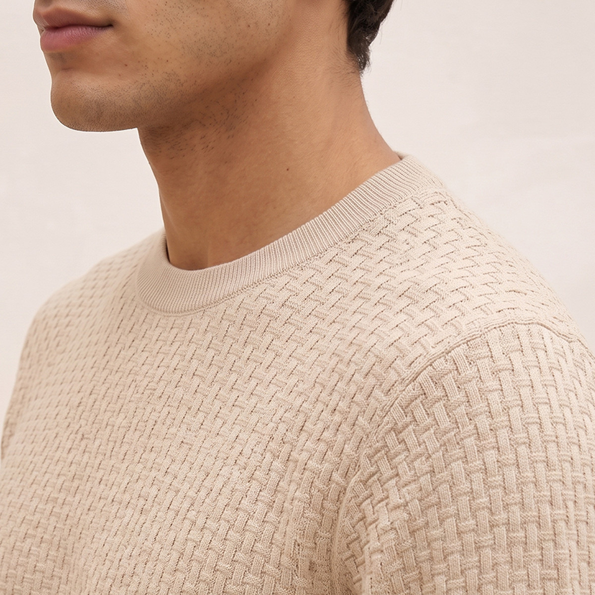 كنزة بارزة الملمس بياقة ضيقة من سبلاش سمارت-men-clothing-sweatersandpullovers-image-5