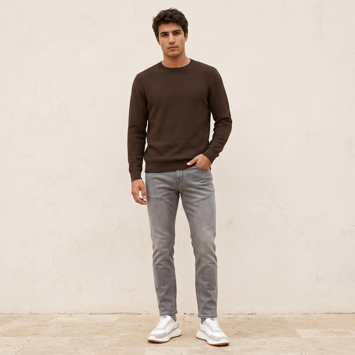 Splash Smart Crew Neck Textured Sweater-men-clothing-sweatersandpullovers-image-2
