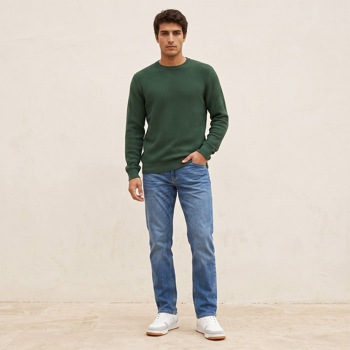 Splash Smart Crew Neck Textured Sweater-men-clothing-sweatersandpullovers-image-2