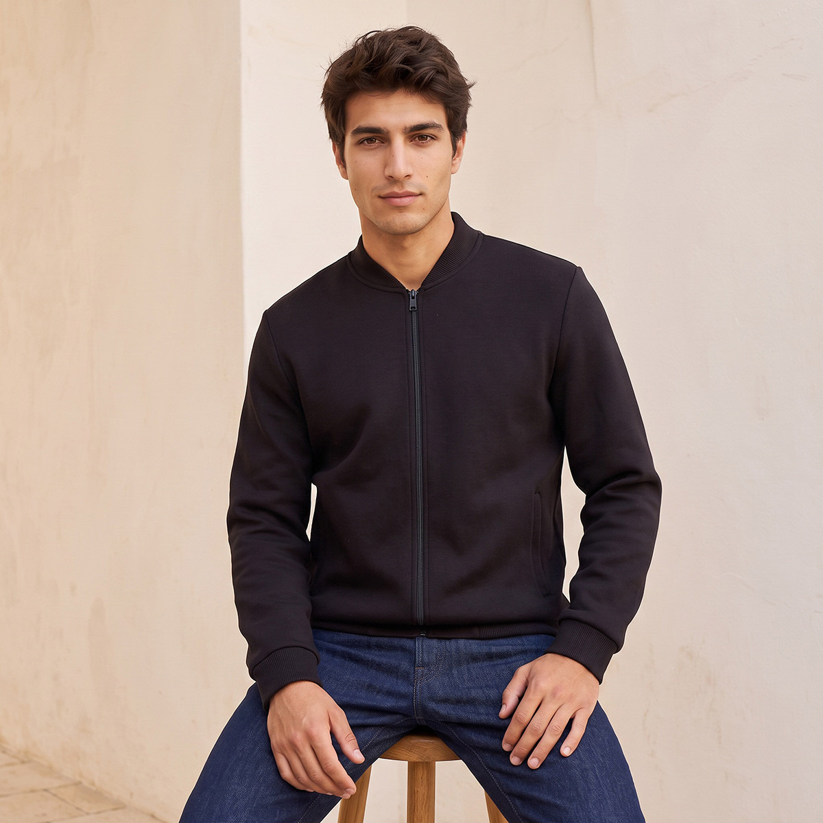 جاكيت بومبر بياقة واقفة من سبلاش سمارت-men-clothing-jacketsandblazers-jackets-image-1