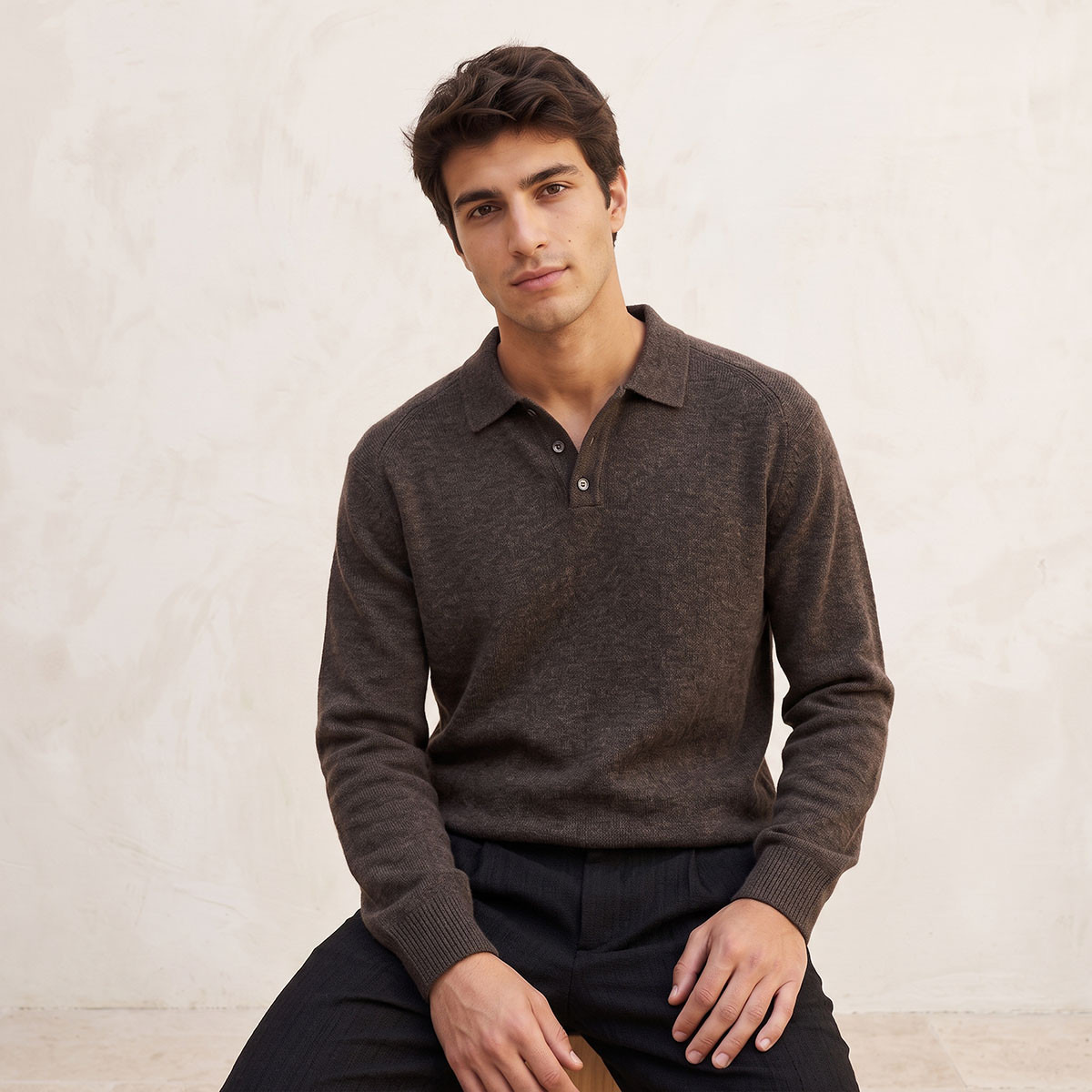 Splash Smart Collared Textured Sweater-men-clothing-sweatersandpullovers-image-1