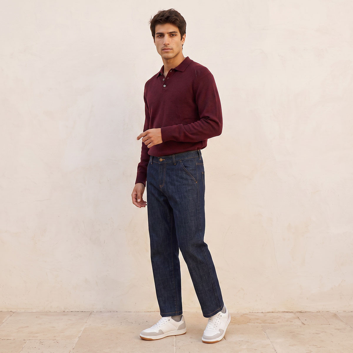 Splash Smart Collared Textured Sweater-men-clothing-sweatersandpullovers-image-3