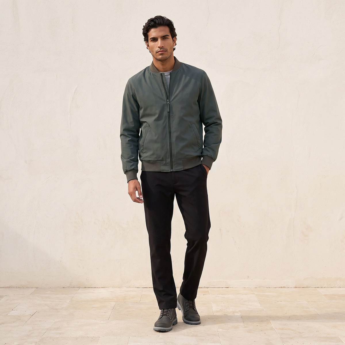 جاكيت منفوخ بجيوب جانبية من سمارت من سبلاش-men-clothing-jacketsandblazers-jackets-image-3