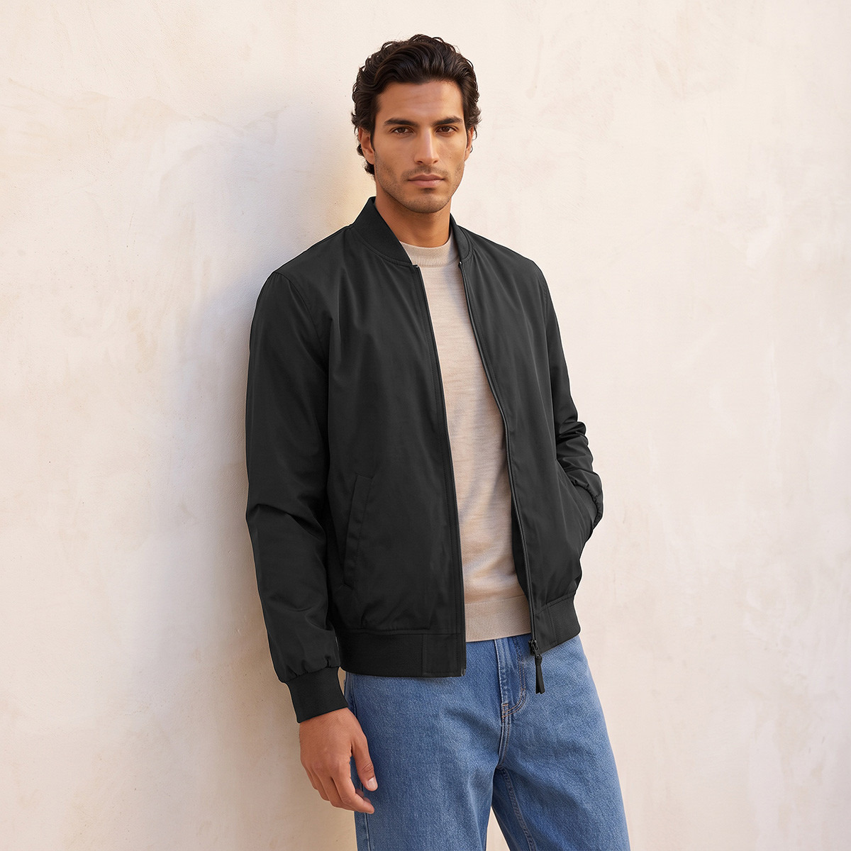 جاكيت منفوخ بجيوب جانبية من سمارت من سبلاش-men-clothing-jacketsandblazers-jackets-image-5