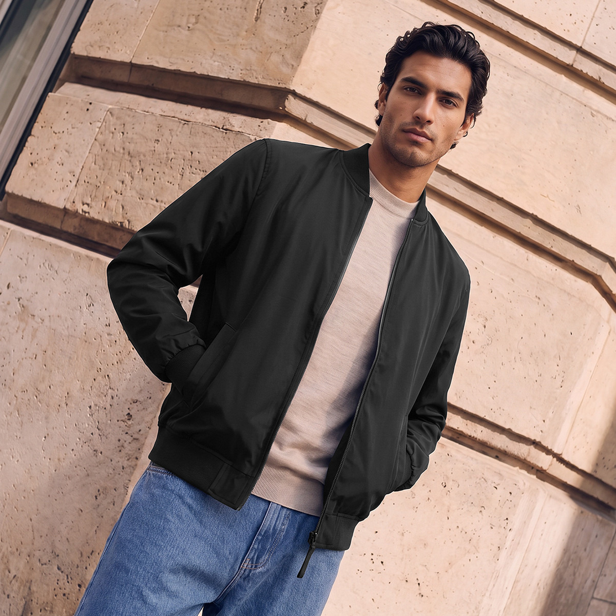 جاكيت منفوخ بجيوب جانبية من سمارت من سبلاش-men-clothing-jacketsandblazers-jackets-image-6