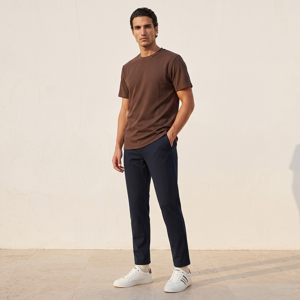 Love Pangolin Waffle Textured Crew Neck T-shirt-men-clothing-tshirtsandpolos-tshirts-image-2