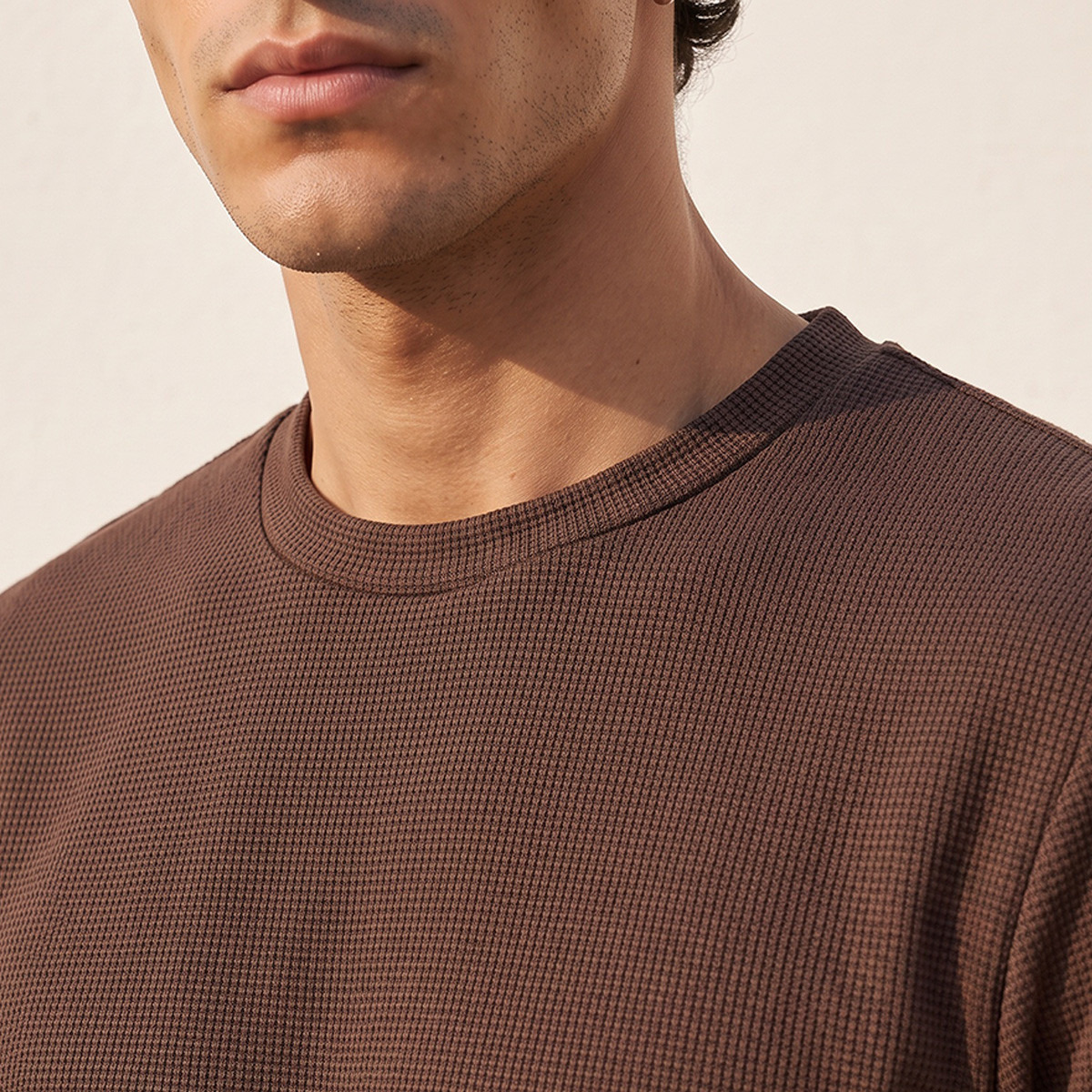 Love Pangolin Waffle Textured Crew Neck T-shirt-men-clothing-tshirtsandpolos-tshirts-image-5