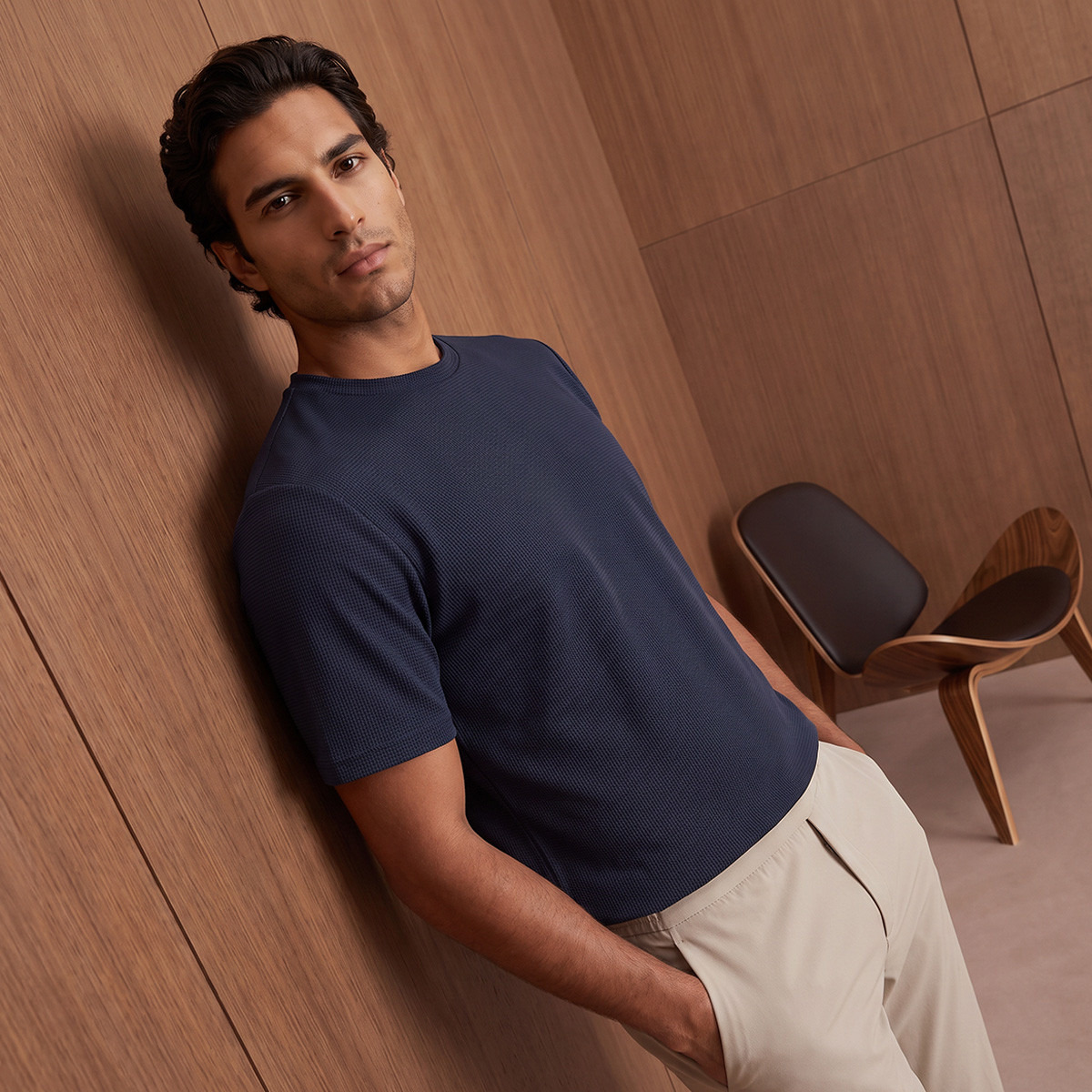 Love Pangolin Waffle Textured Crew Neck T-shirt-men-clothing-tshirtsandpolos-tshirts-image-1