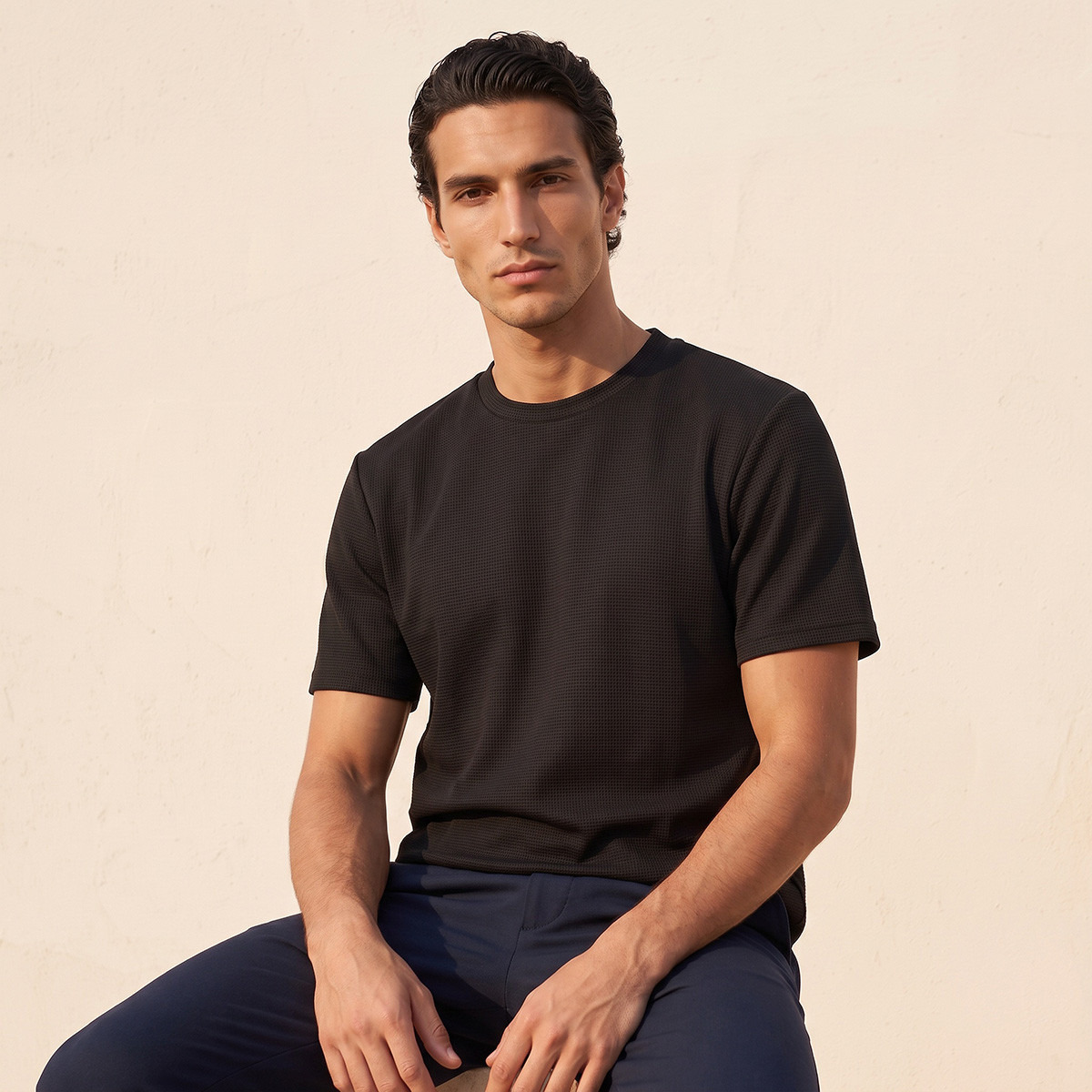 تيشيرت بارز الملمس بياقة دائرية من بانجولين لوف-men-clothing-tshirtsandpolos-tshirts-image-4