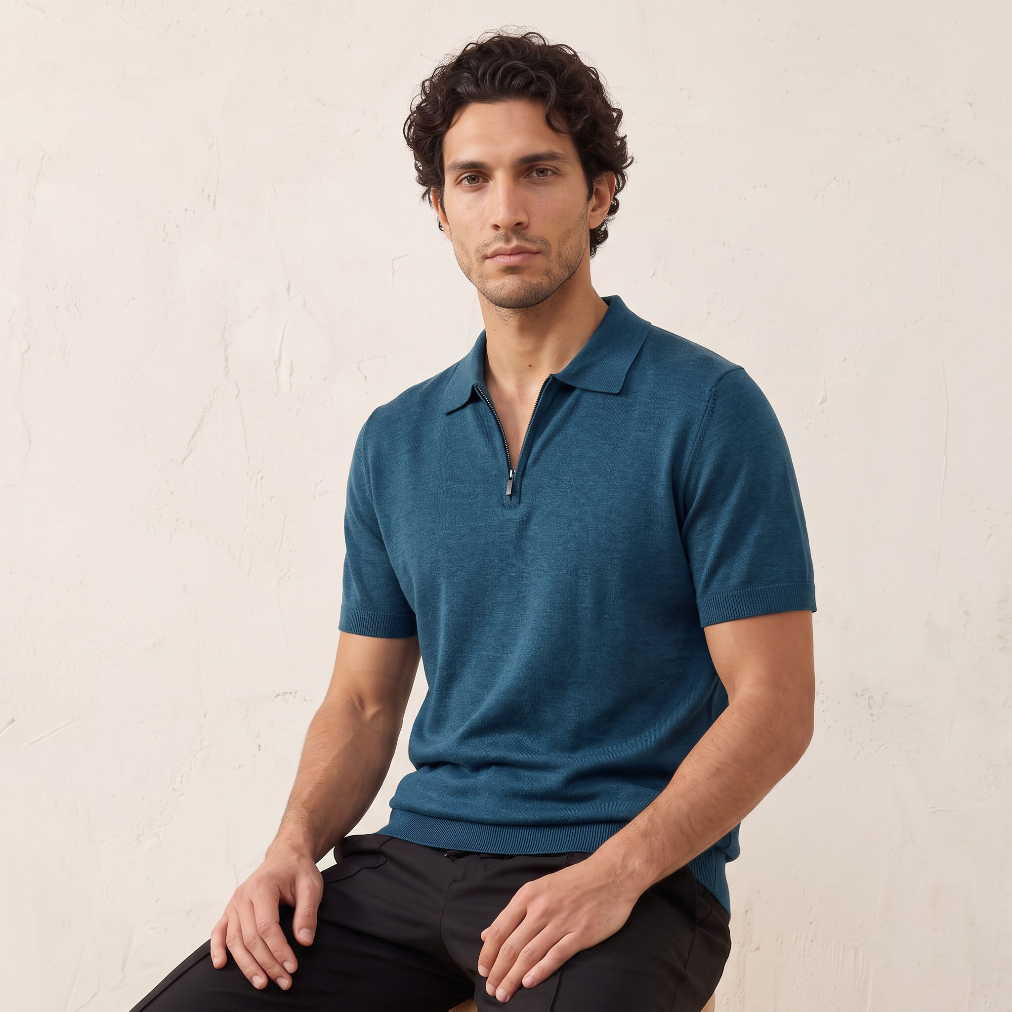 تيشيرت بولو بسحاب إغلاق من سبلاش سمارت-men-clothing-tshirtsandpolos-polos-image-2