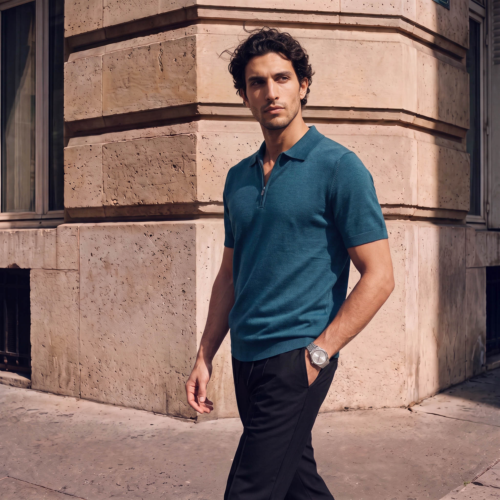 تيشيرت بولو بسحاب إغلاق من سبلاش سمارت-men-clothing-tshirtsandpolos-polos-image-1