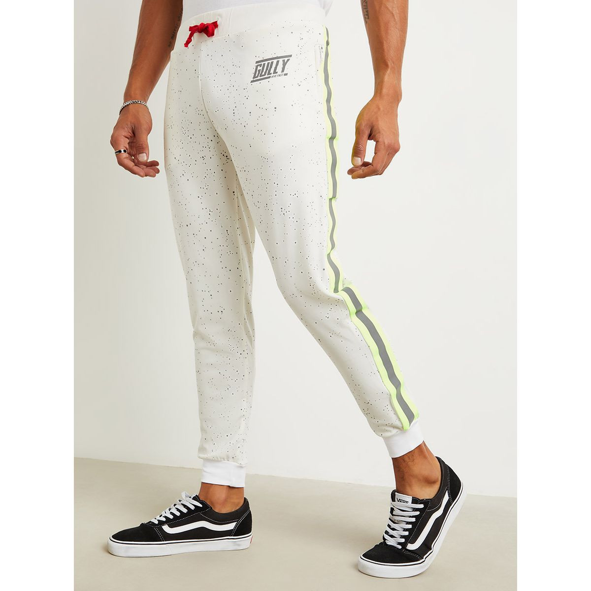 Styli Speckle Print Cuffed Jogger with Reflective Tape Detail-men-clothing-bottoms-joggers-image-1