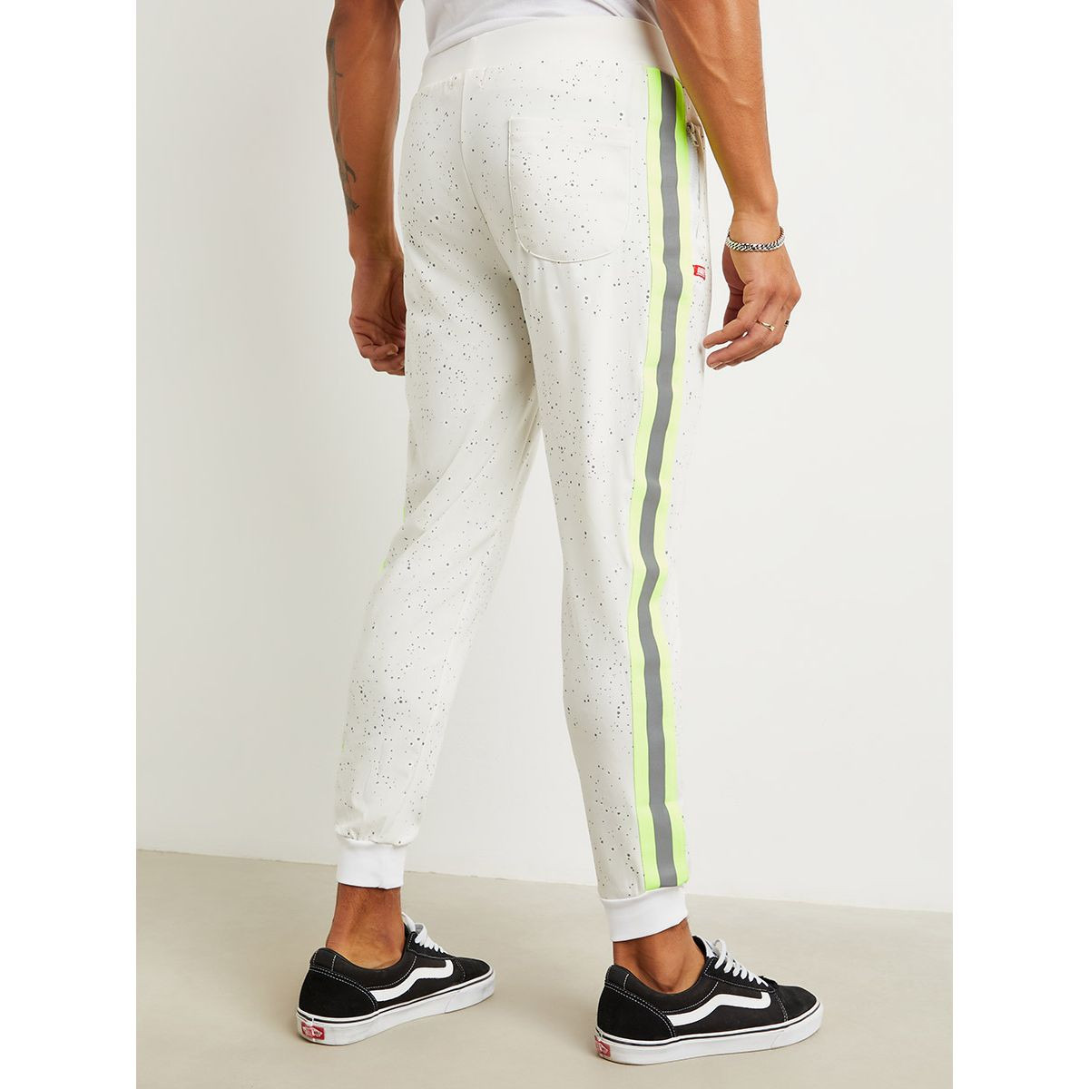 Styli Speckle Print Cuffed Jogger with Reflective Tape Detail-men-clothing-bottoms-joggers-image-3